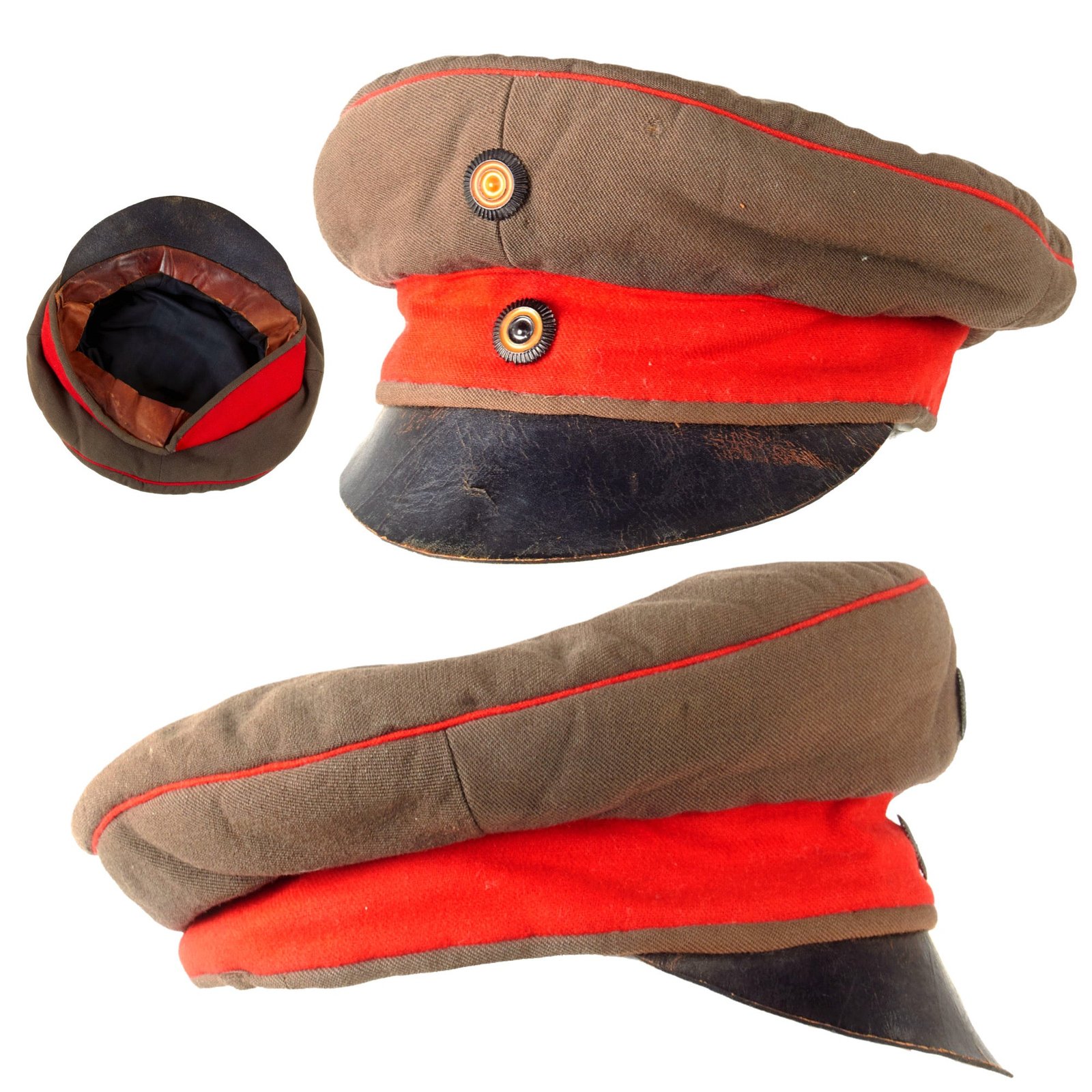 Original Imperial German WWI Prussian Private Purchase Schirmmutze Crusher Visor Cap, Circa 1917