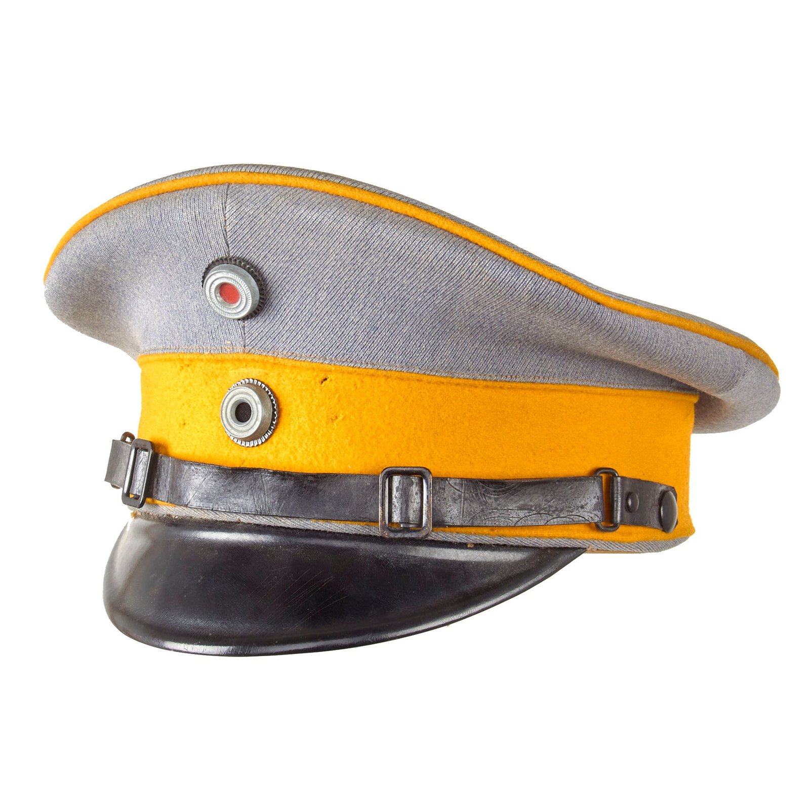 Original Imperial German WWI Dragoner-Regt. von Bredow (1. Schlesisches) Nr.4 (Lüben) V Armee Korps Visor Cap with Chinstrap - Rare - Size 59