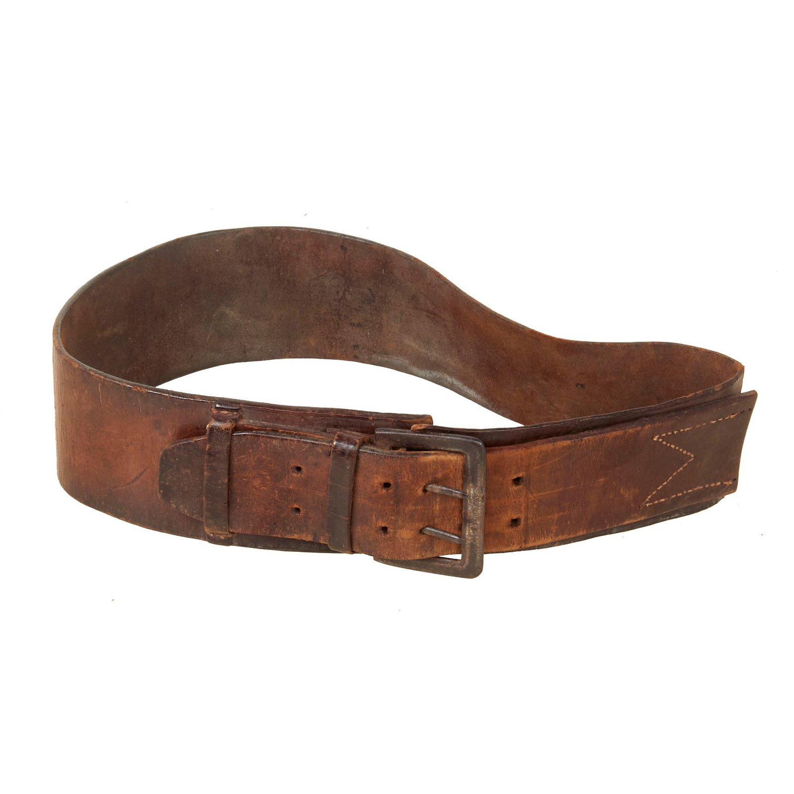 Original Japanese WWII Army Officer’s Belt with All Leather Construction and Buckle - Rare