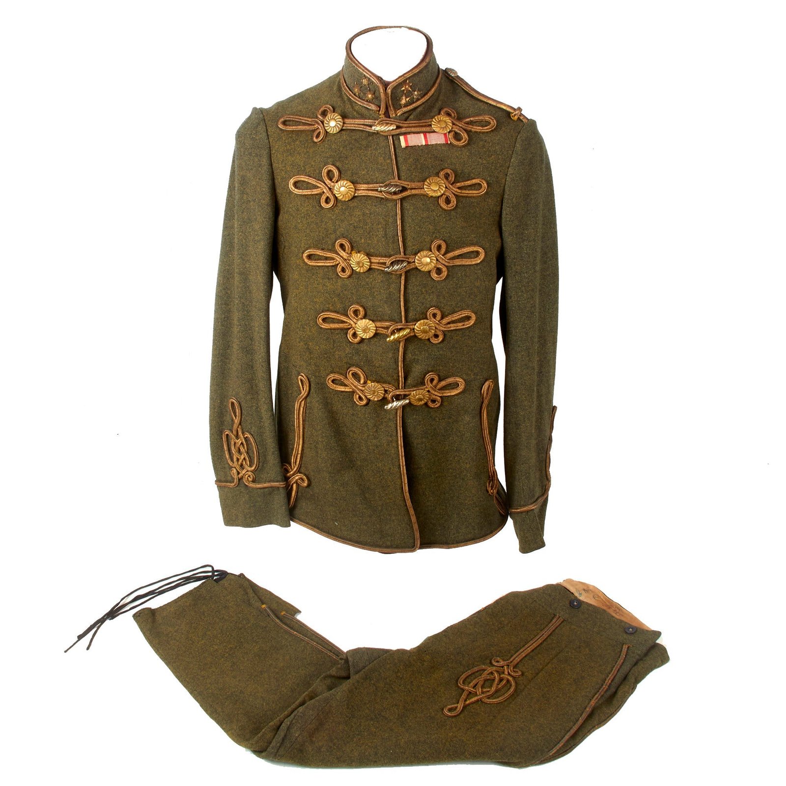 Original Austro-Hungarian WWI Feldgrau Hussar’s Atilla Uniform & Breeches - United Costumers Inc. Marked & Tagged