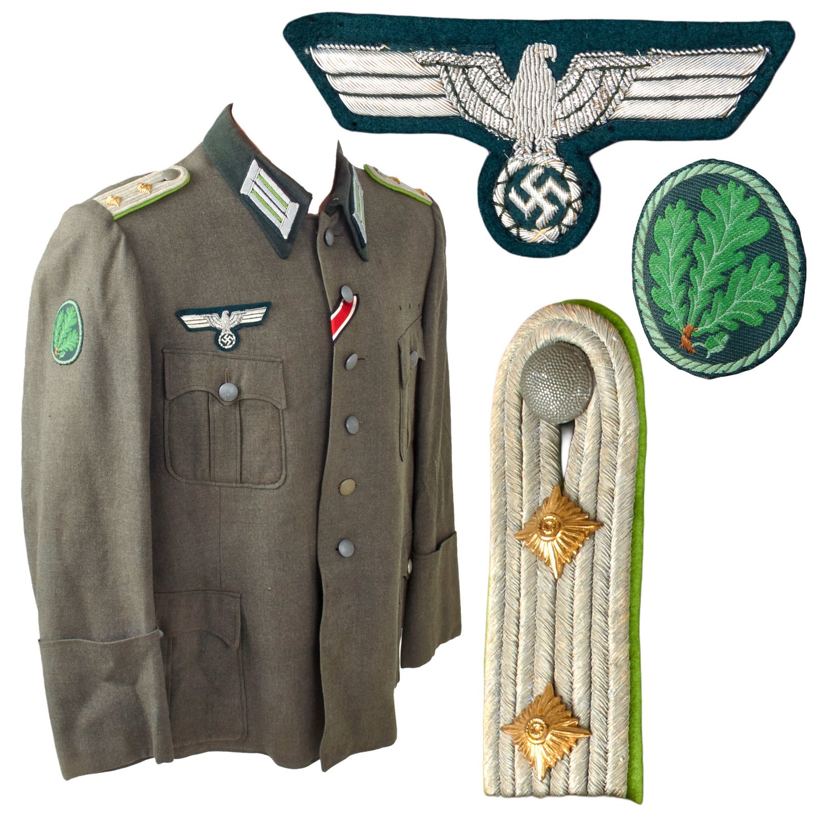 Original German WWII Heer Army Jäger Hauptmann Officer M36 Field Uniform Tunic with Jäger Badge and Breeches