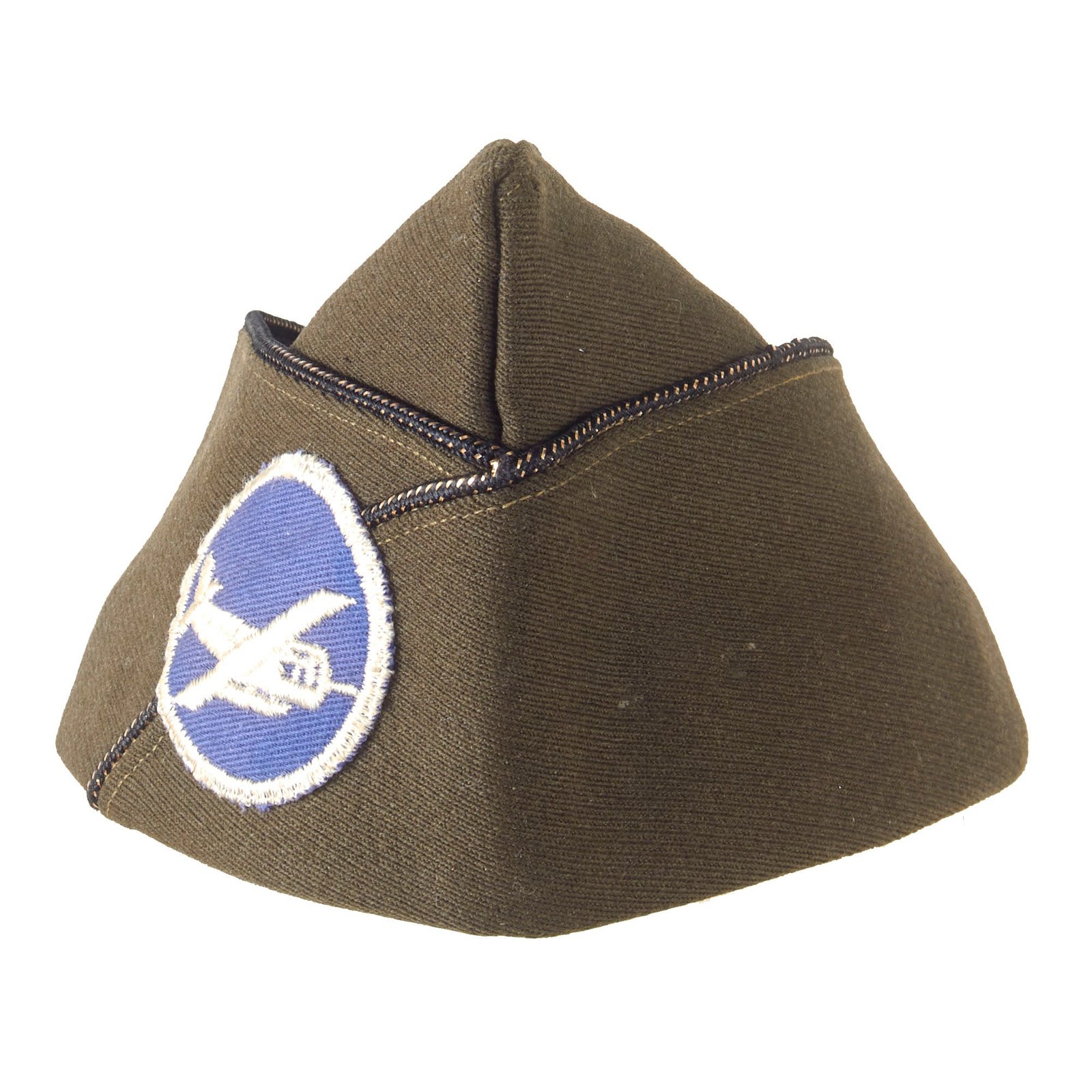 Original U.S. WWII Airborne Officer’s Garrison Cap with Officer’s Piping & Glider Infantry Patch