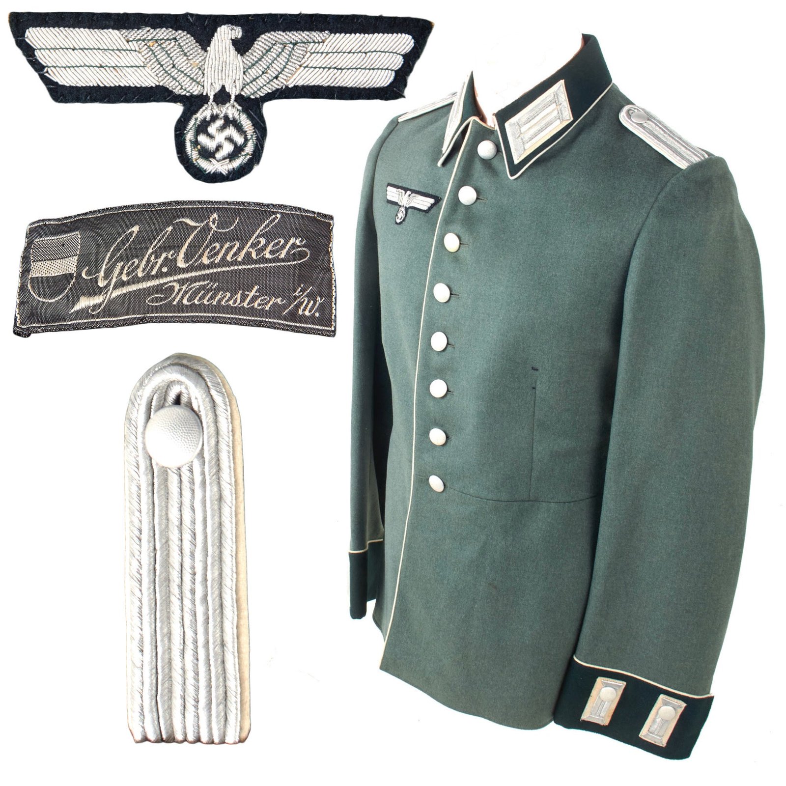 Original German WWII Heer Army Infantry Leutnant Officer M35 Waffenrock Dress Tunic by Gebr. Venker of Münster