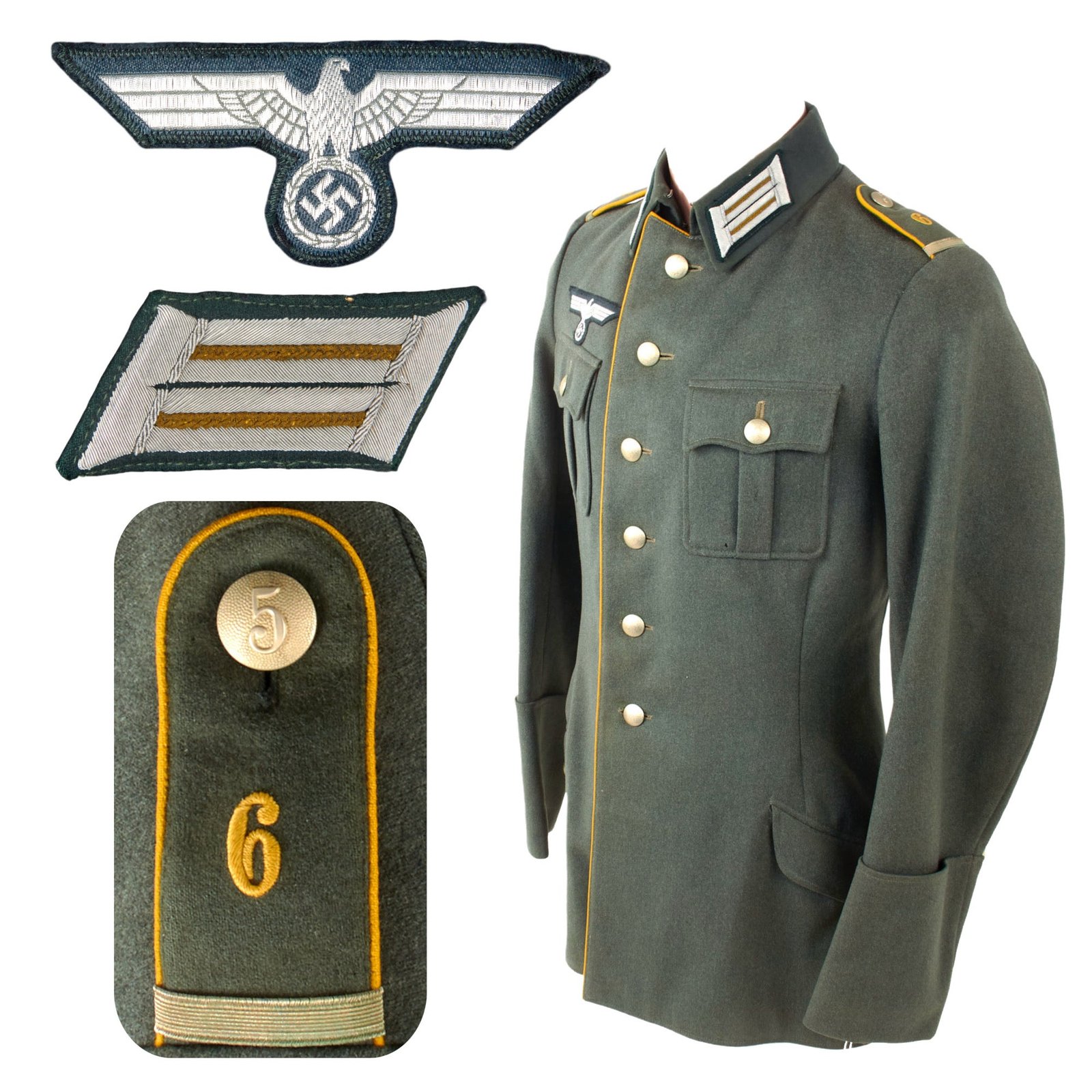Original German Pre WWII Heer Army 6th Cavalry Regiment Enlisted NCO Candidate M36 Service Uniform Tunic