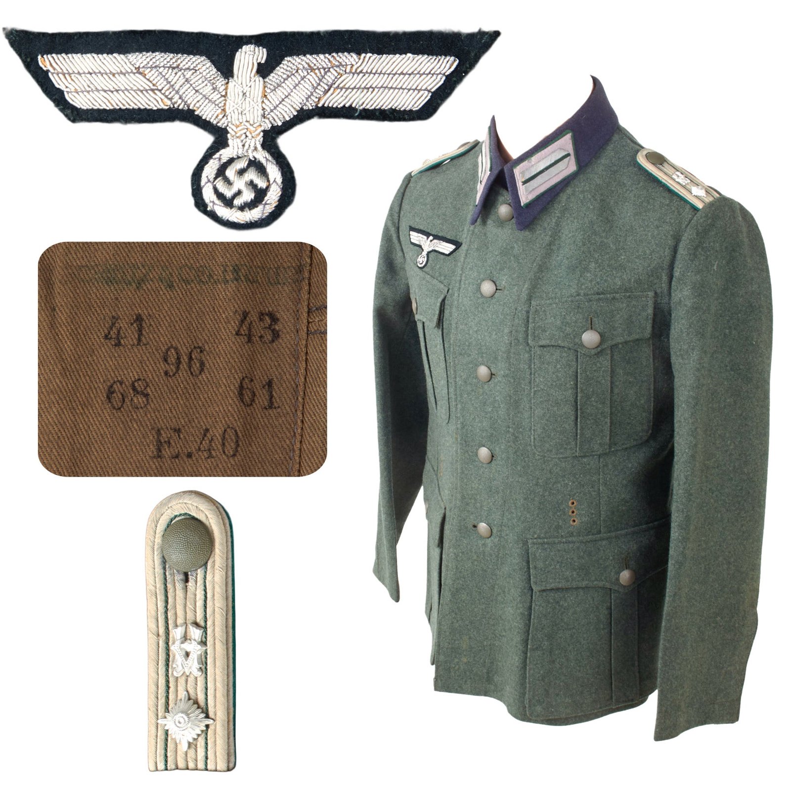 Original German WWII Heer Army Medium Grade Administrative Official M36 Uniform Tunic Dated 1940 - Modified From Enlisted Tunic