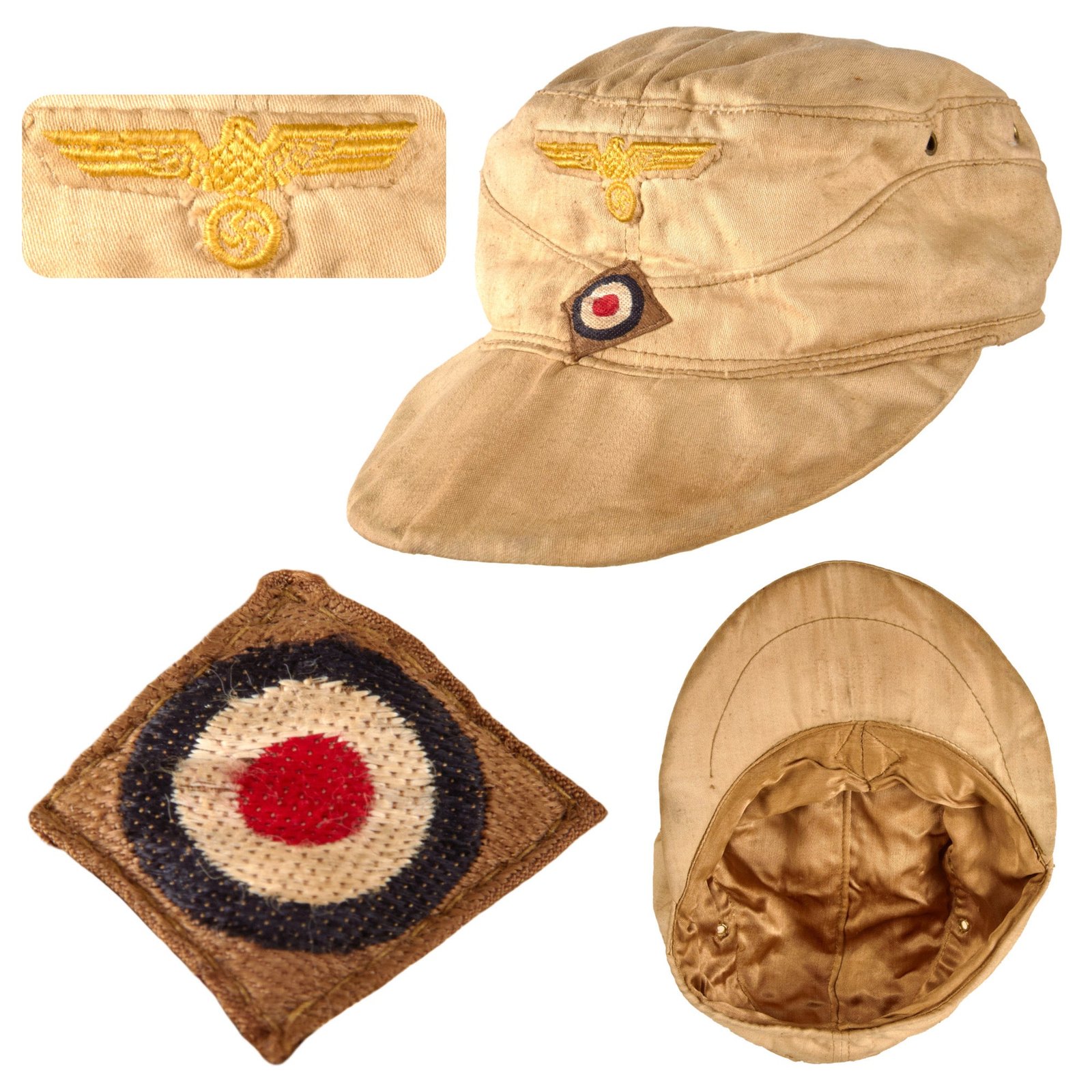 Original German WWII Rare Kriegsmarine Navy Deutsches Afrika Korps DAK M41 Field Cap - French or Italian Made