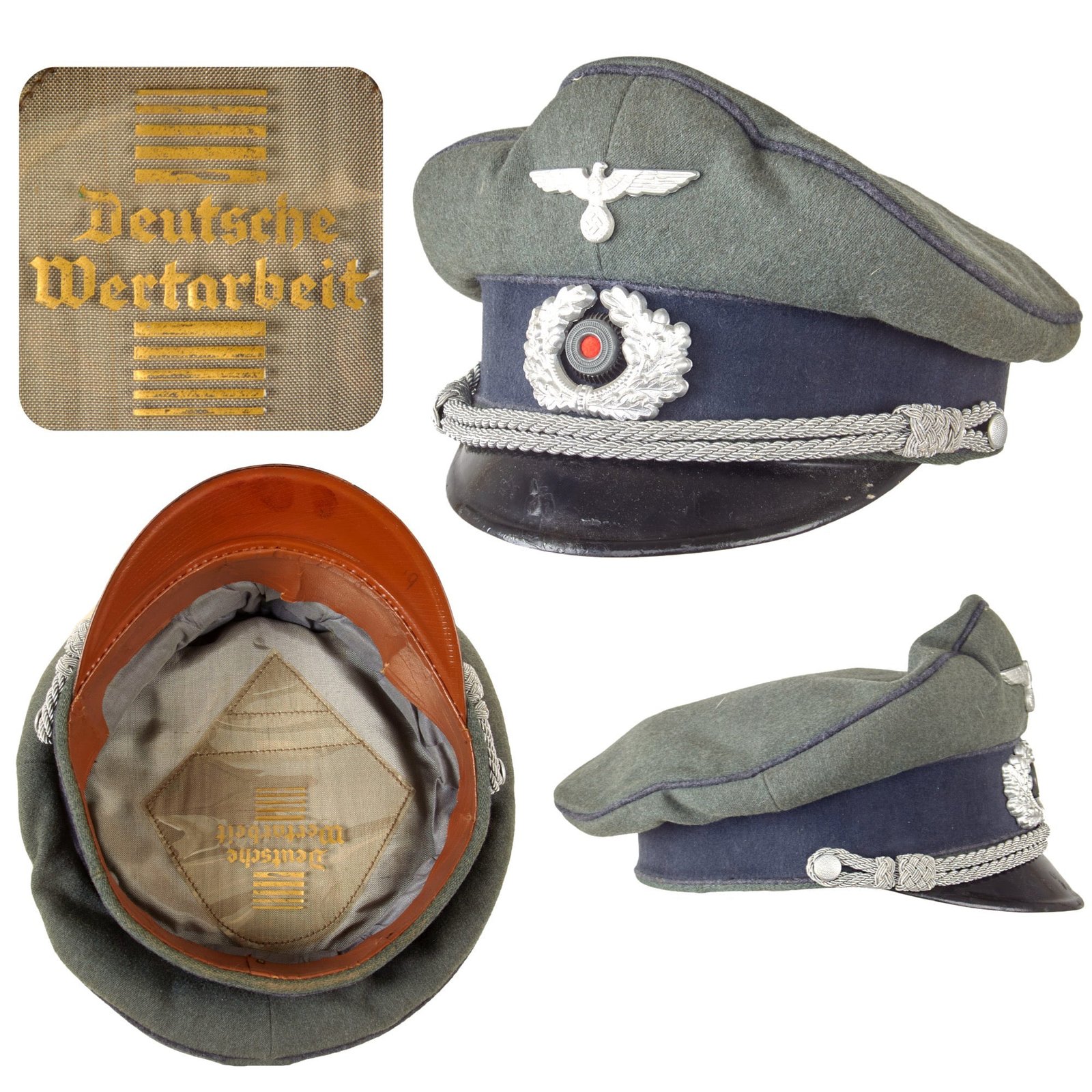 Original German WWII Heer Army Sonderführer Civilian Special Leader Officer Schirmmütze Visor Cap by Deutsche Wertarbeit