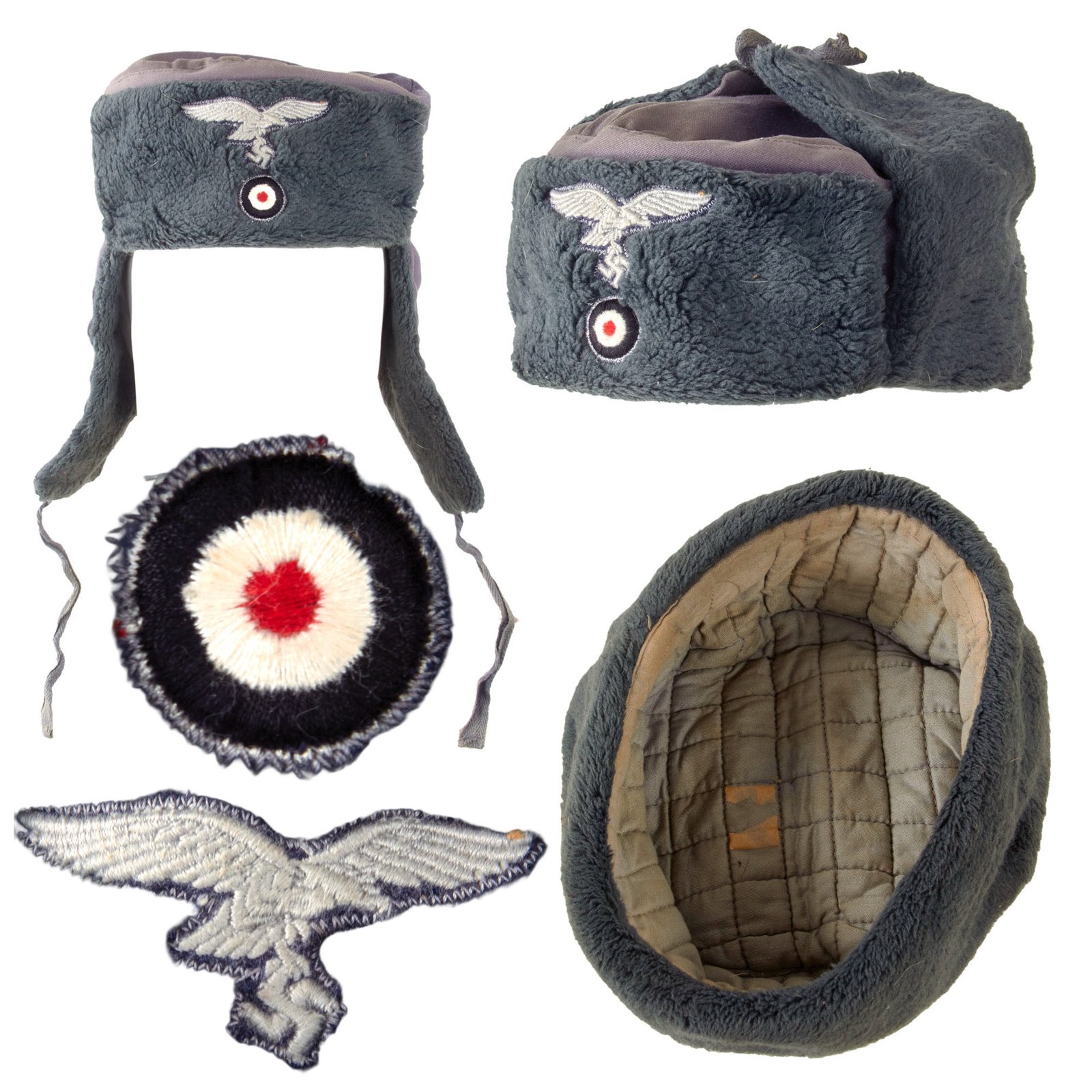 Original German WWII Eastern Front Luftwaffe Soviet Ushanka Style Insulated Winter Cap
