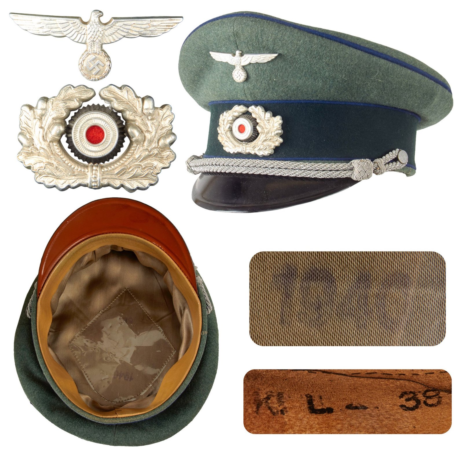 Original German WWII 1940 Dated Army Heer Medical Officer Schirmmütze Visor Cap - Size 58