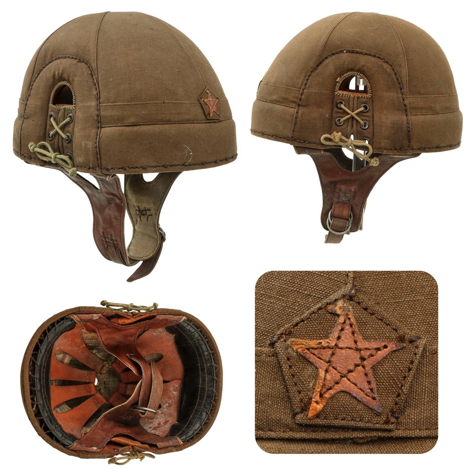 Original Japanese WWII Imperial Japanese Army Tanker Helmet with Markings