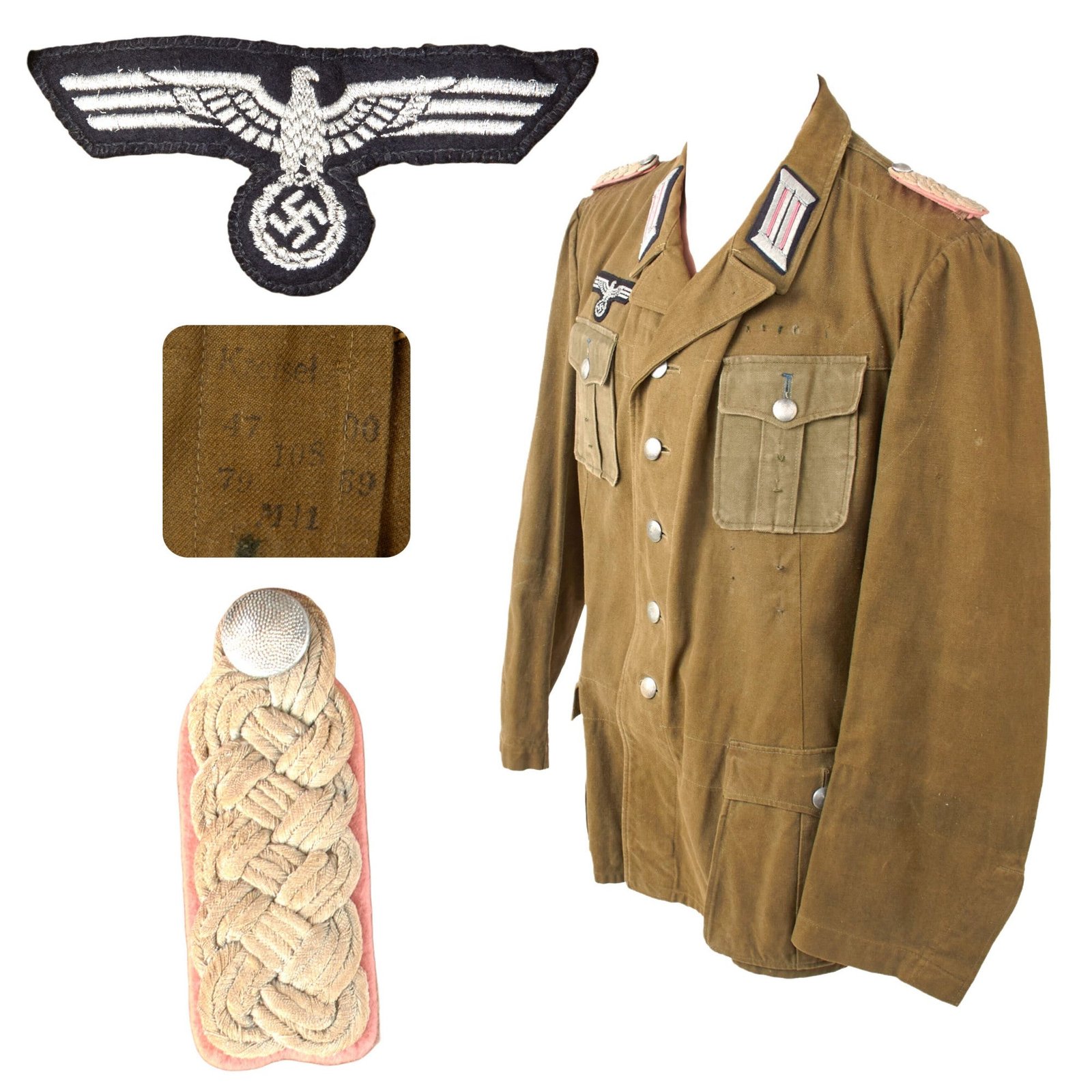 Original German WWII Heer Army Panzer Armored Corps Major Officer M41 Tropical Afrika Korps Uniform Tunic - Dated 1941