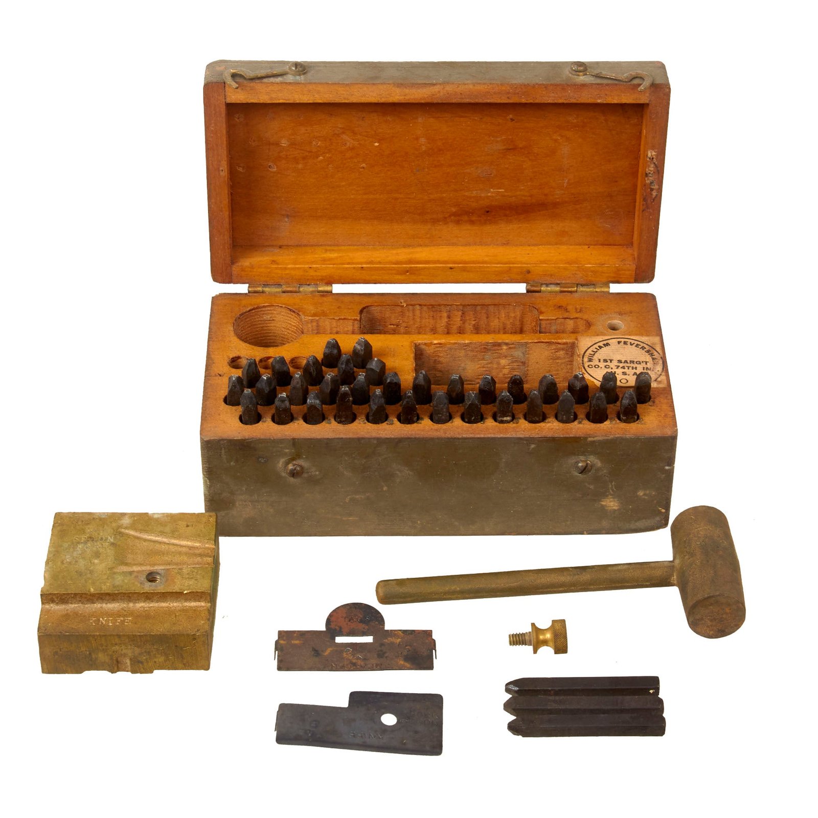 Original U.S. WWI “Marking Outfit For Stamping Metal” M1910 Dog Tag Stamping Kit - Complete & Excellent