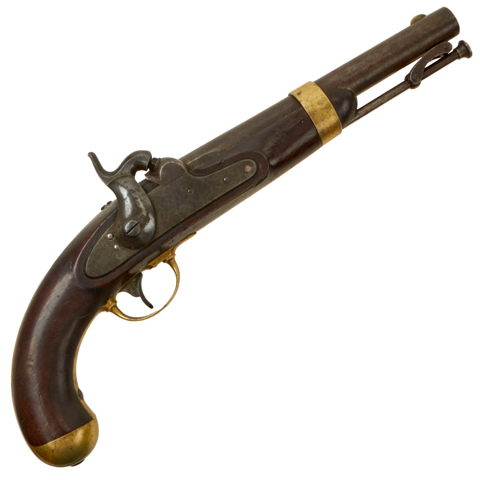Buy Original U.S. Civil War Era M-1842 Percussion Cavalry Pistol by H. Aston & Co. with Great Markings - dated 1849 | Original Firearms Antique For Sale