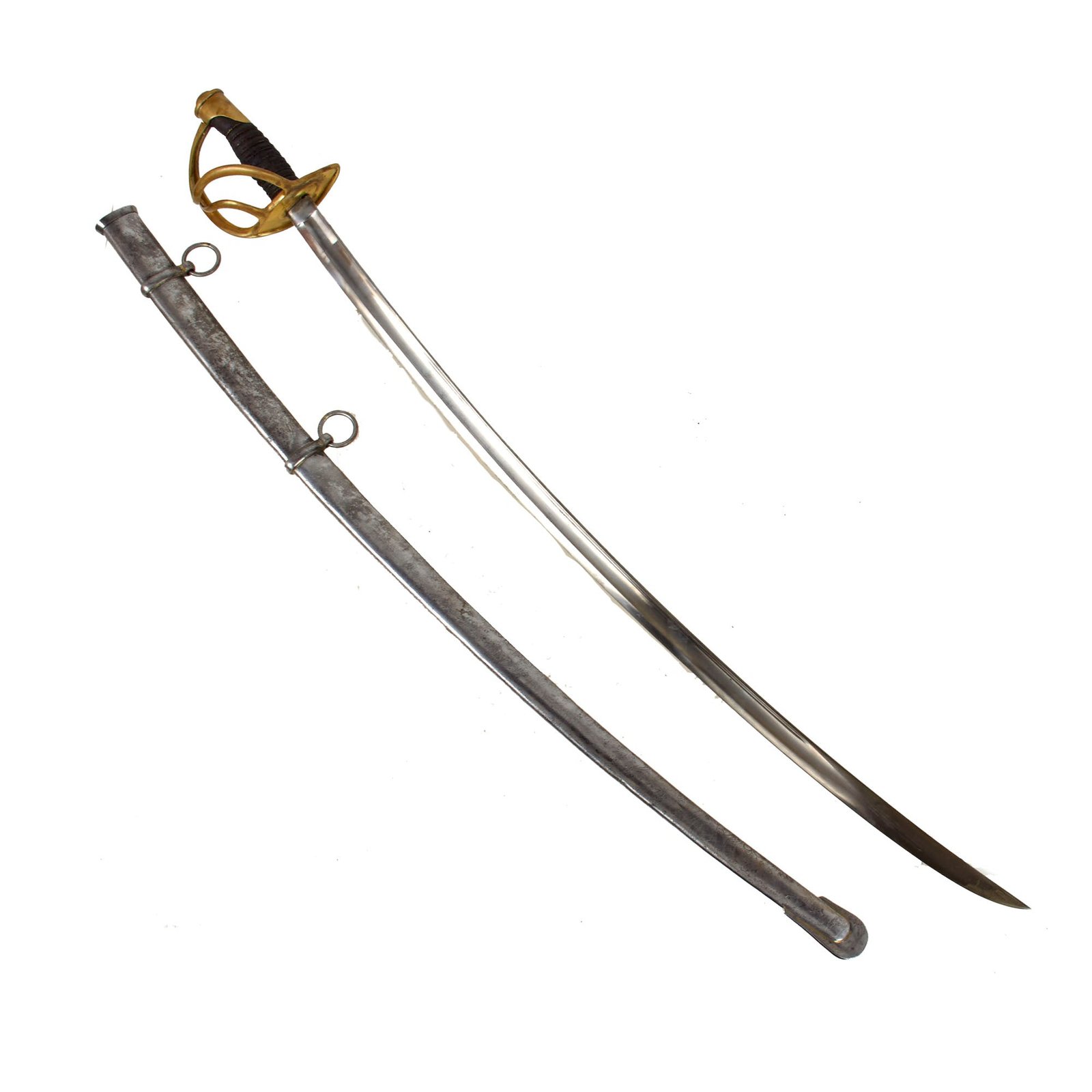Original U.S Civil War Model 1860 Light Cavalry Saber by C. Roby with Steel Scabbard - Dated 1865