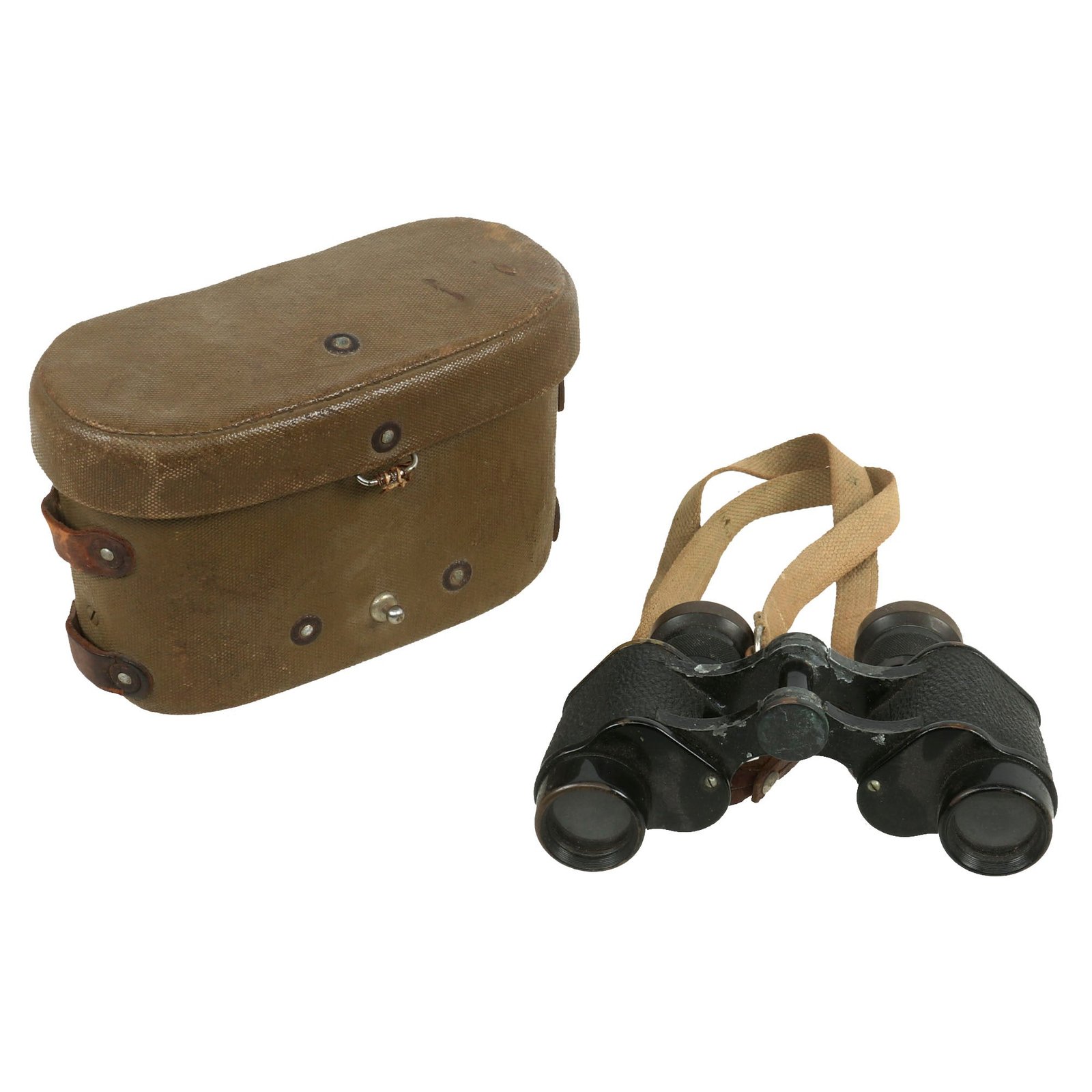 Buy Original WWII Imperial Japanese 6 x 9.3 Binoculars with Tropical Case and Neck Strap | Original Firearms Antique For Sale