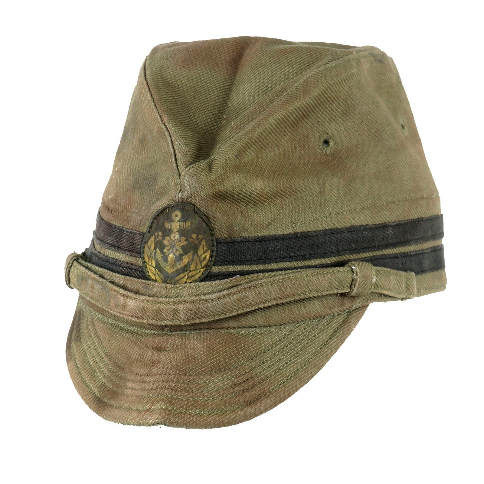 Buy Original WWII Japanese Special Naval Landing Forces Officer’s Cotton Forage Cap - SNLF | Original Firearms Antique For Sale