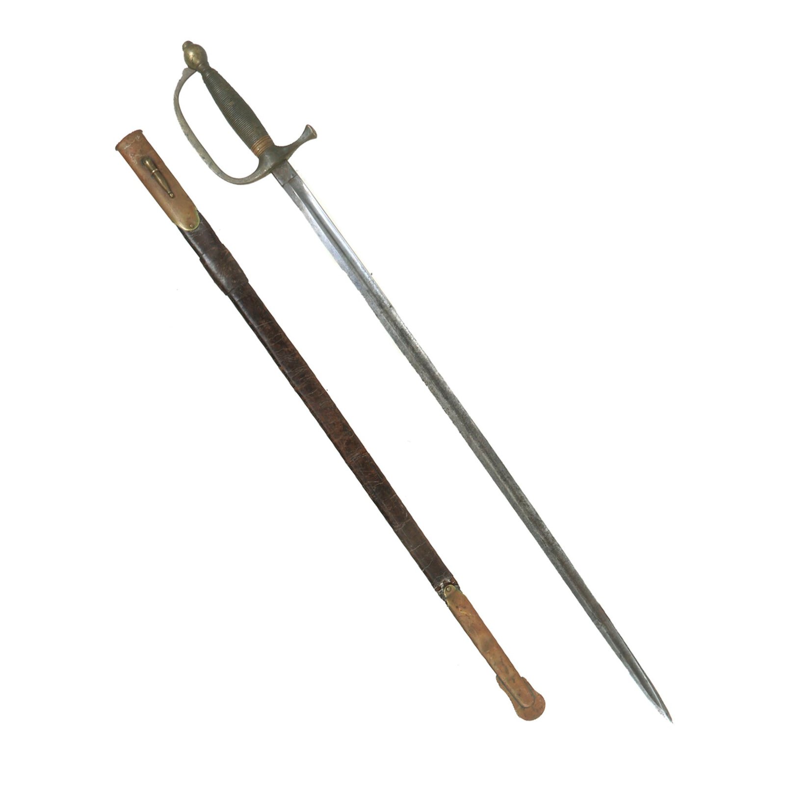Buy Original U.S. Civil War M-1840 Army NCO's Sword by Collins & Co. with Leather Scabbard - Dated 1862 | Original Firearms Antique For Sale
