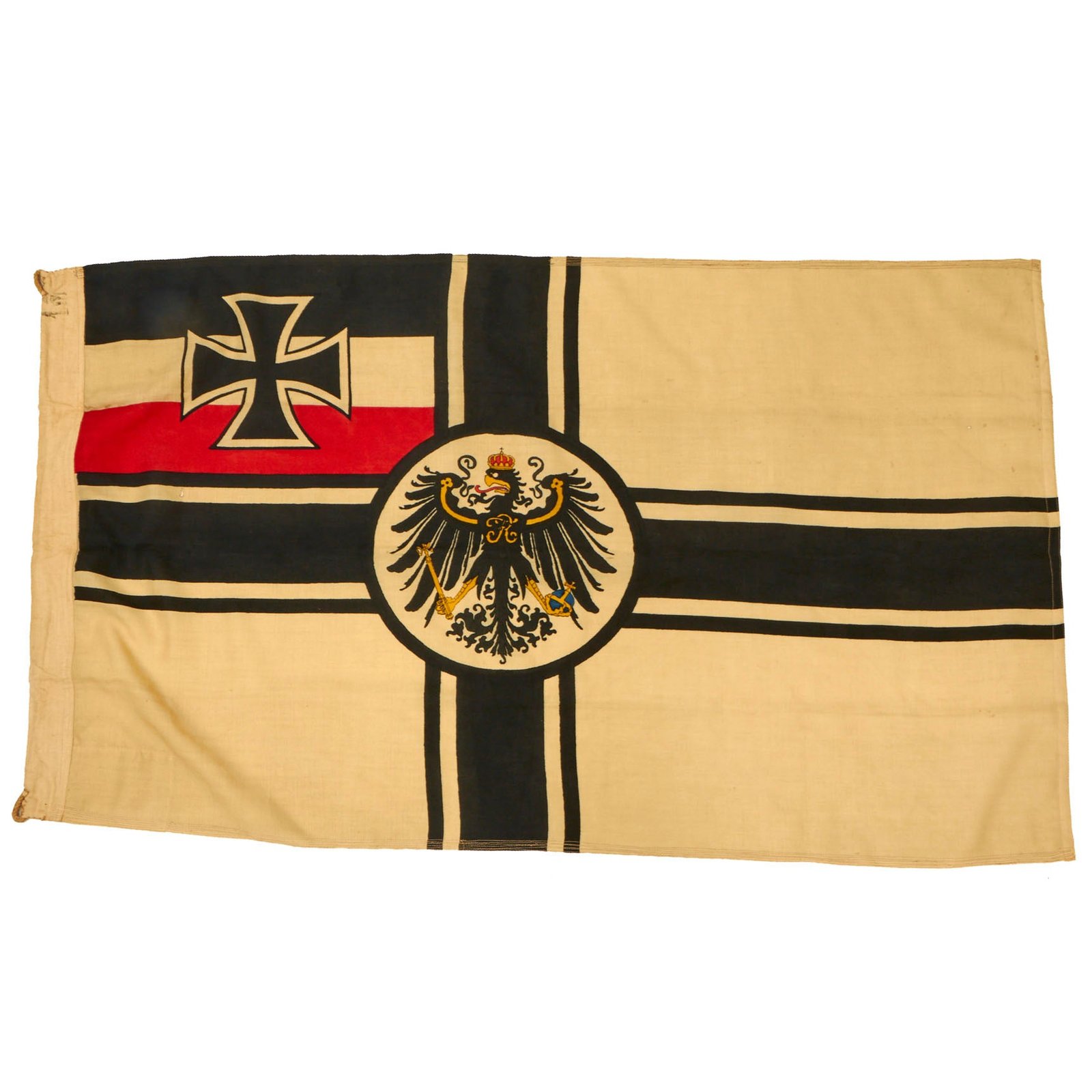 Buy Original Imperial German WWI Excellent Kaiserliche Marine Reichskriegsflagge War Ensign “Boot Fl.” Battle Flag - 34 x 62” | Original Firearms Antique For Sale