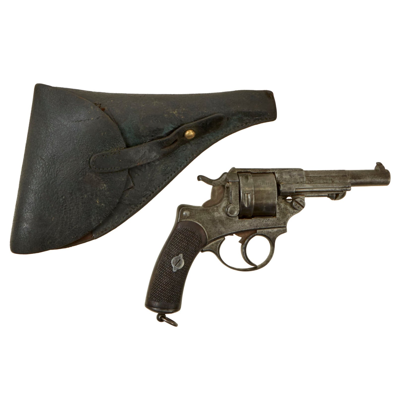 Buy Original French MAS Modèle 1873 Chamelot-Delvigne 11mm Revolver Dated 1884 with M1873 Holster - Matching Serial J 22971 | Original Firearms Antique For Sale