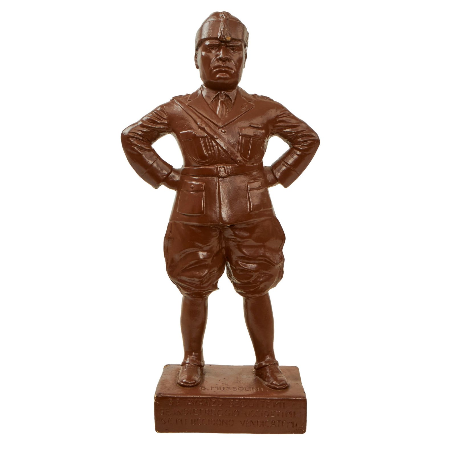 Buy Original Italian Pre-WWII Benito Mussolini Terra Cotta Statue by Philip Nardell - Dated 1936 | Original Firearms Antique For Sale