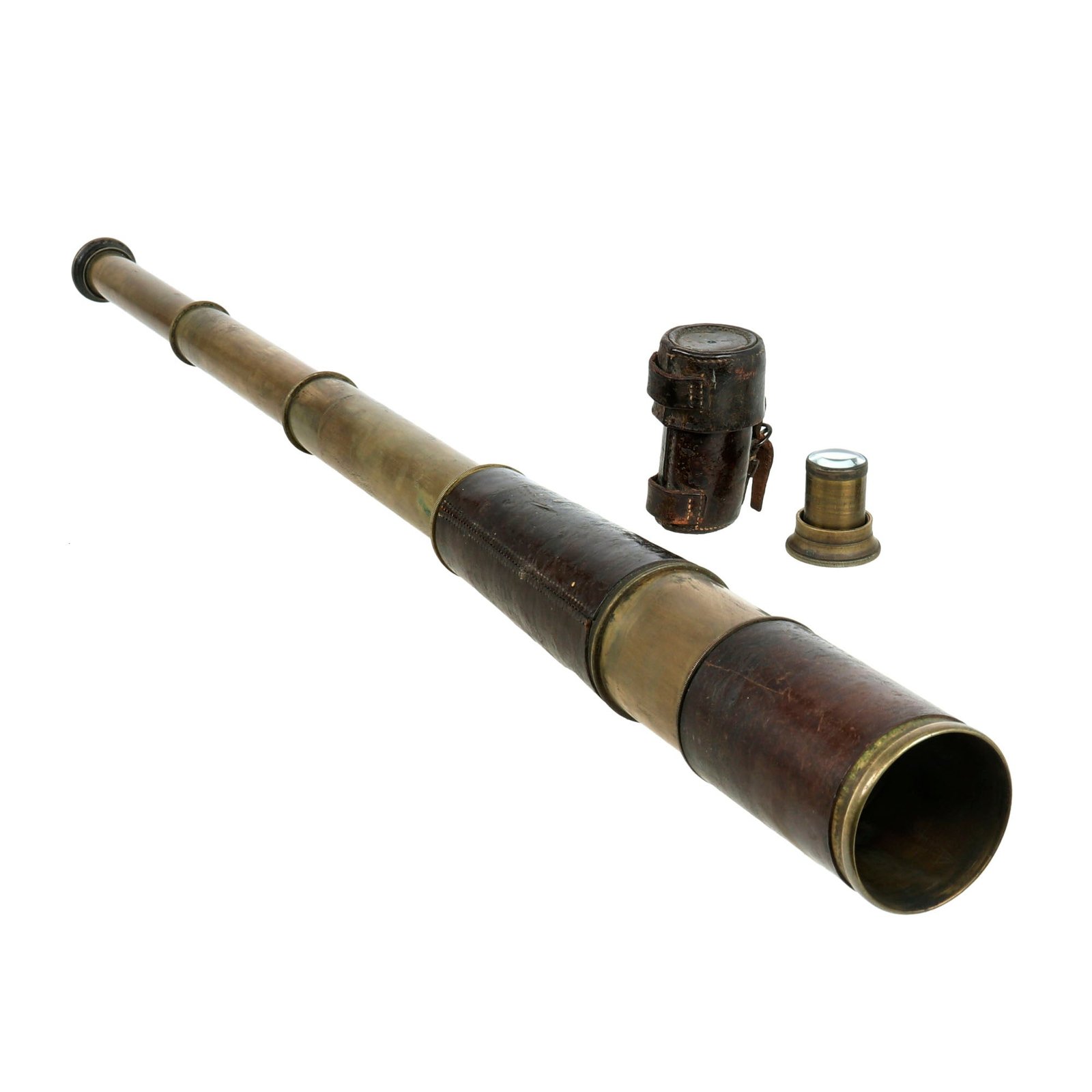 Buy Original British WWI Three Draw Mk. IV Signal Telescope with Original Case & Spare Lens in Case - Dated 1915 | Original Firearms Antique For Sale
