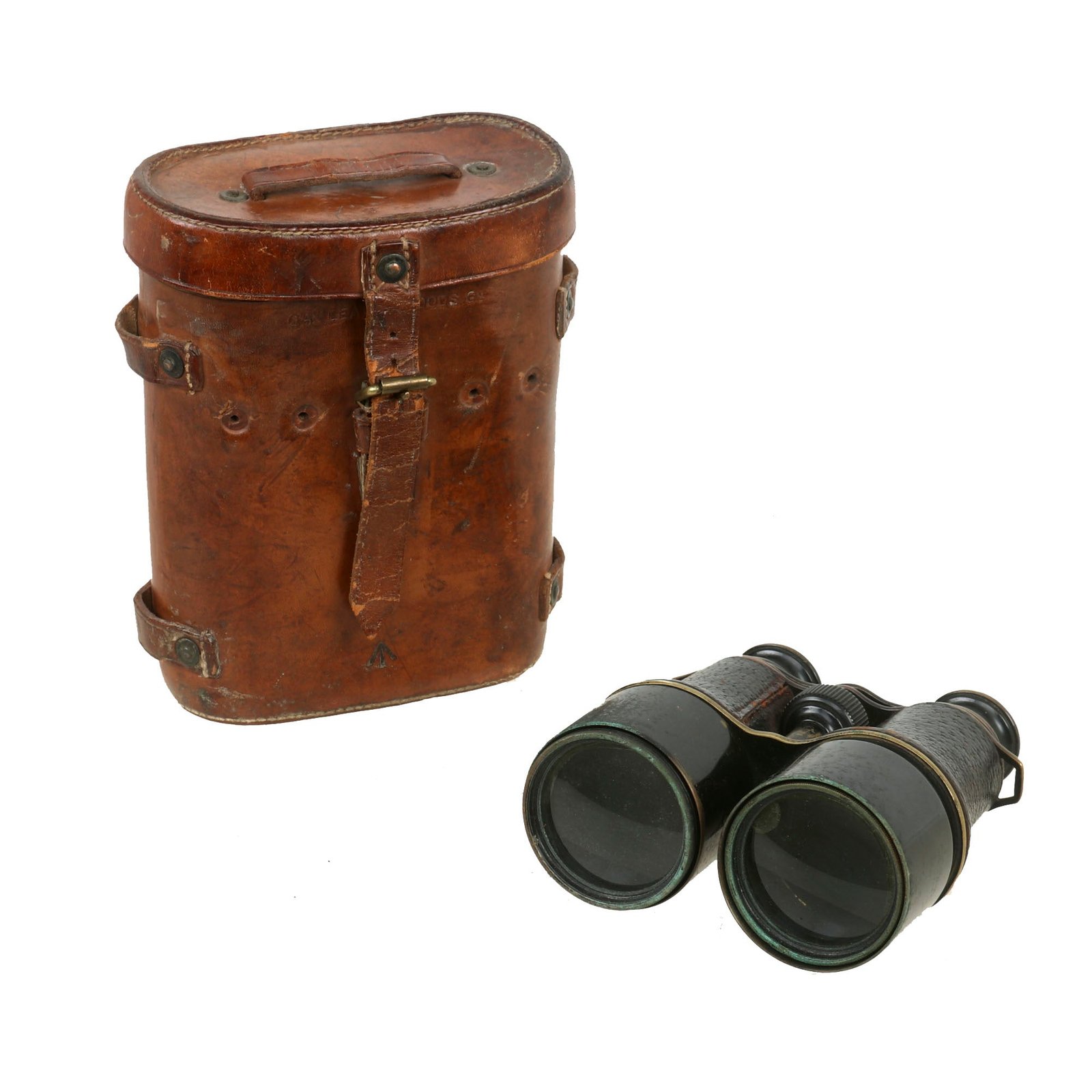Buy Original British WWI Mark V Wide Binoculars in Original Case by Oak Leather Goods Co. - Dated 1916 | Original Firearms Antique For Sale