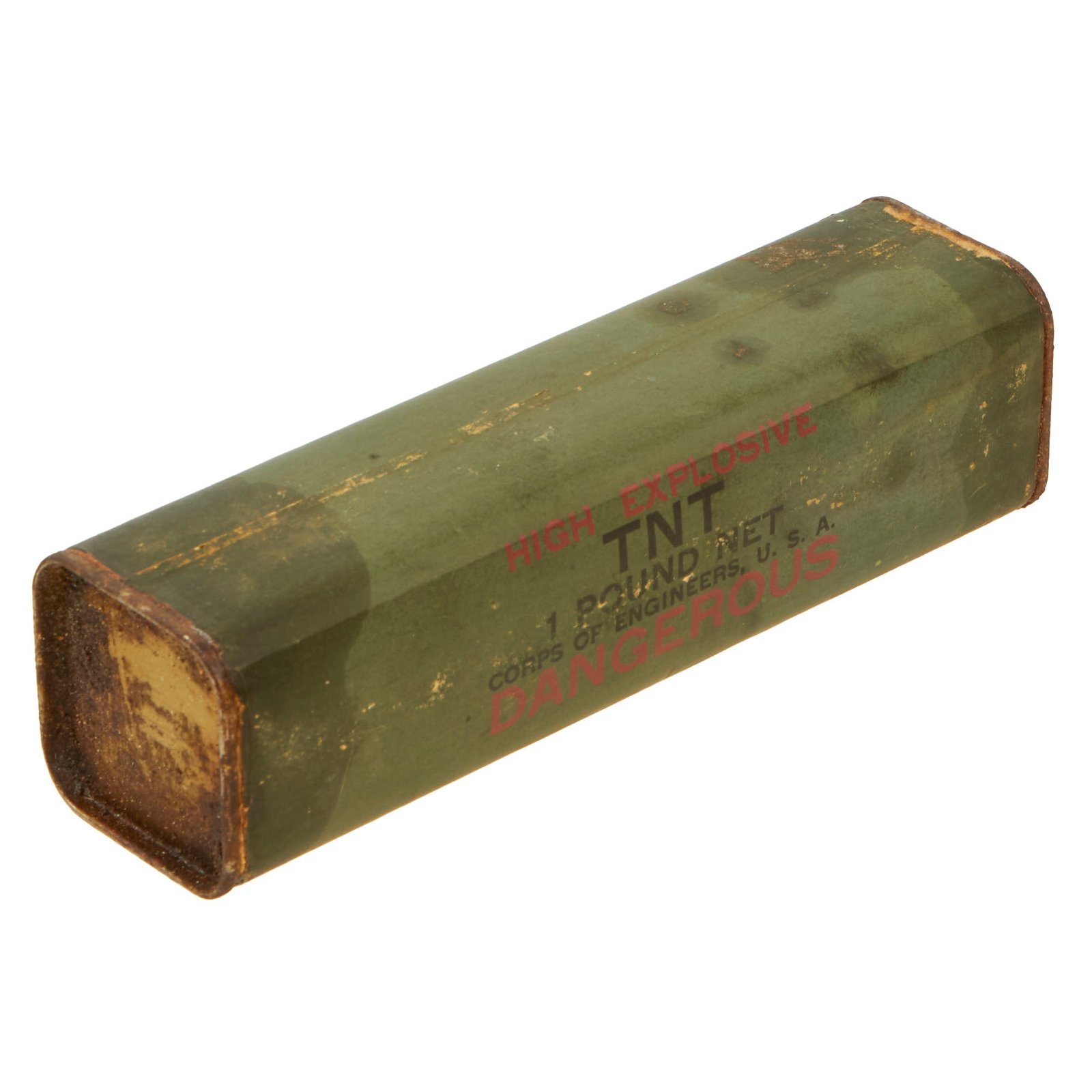 Buy Original U.S. WWII Corps of Engineers High Explosive TNT 1 Pound Block - INERT | Original Firearms Antique For Sale