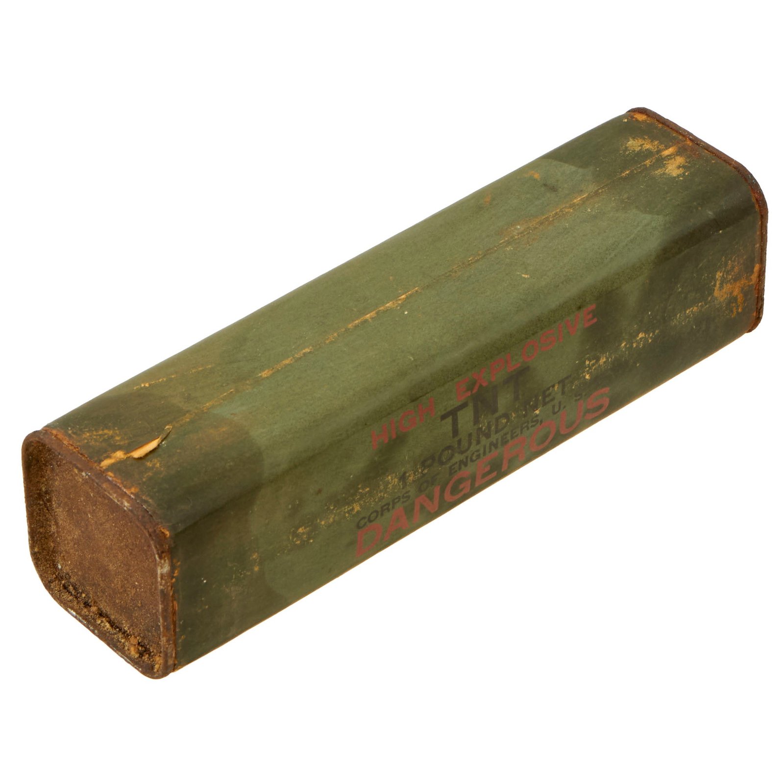 Buy Original U.S. WWII Corps of Engineers High Explosive TNT 1 Pound Block - INERT | Original Firearms Antique For Sale