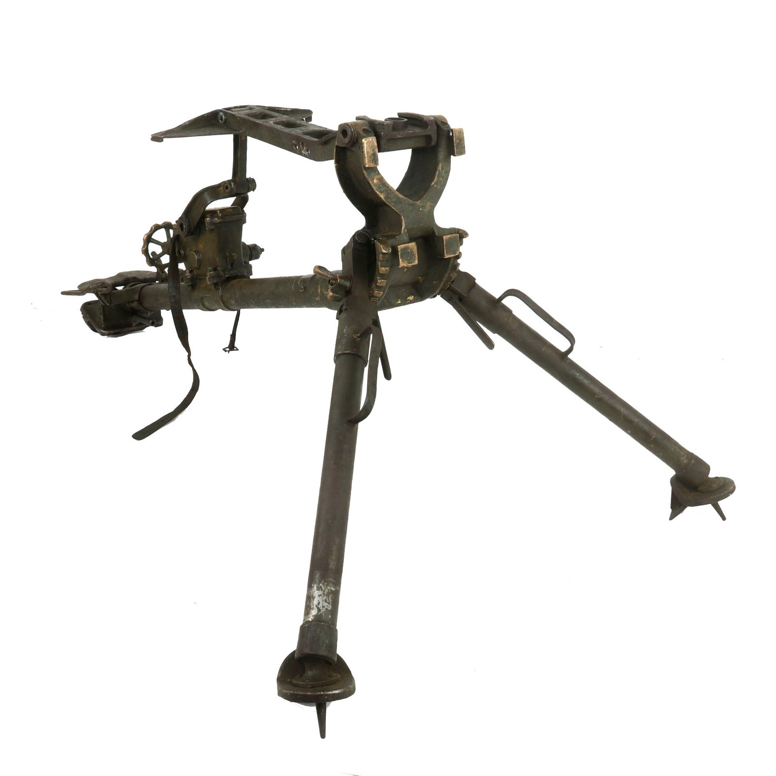 Buy Original German MG 08 Maxim WWI Turkish Produced Export Pattern Ring Mount Tripod - Brass and Steel Construction | Original Firearms Antique For Sale