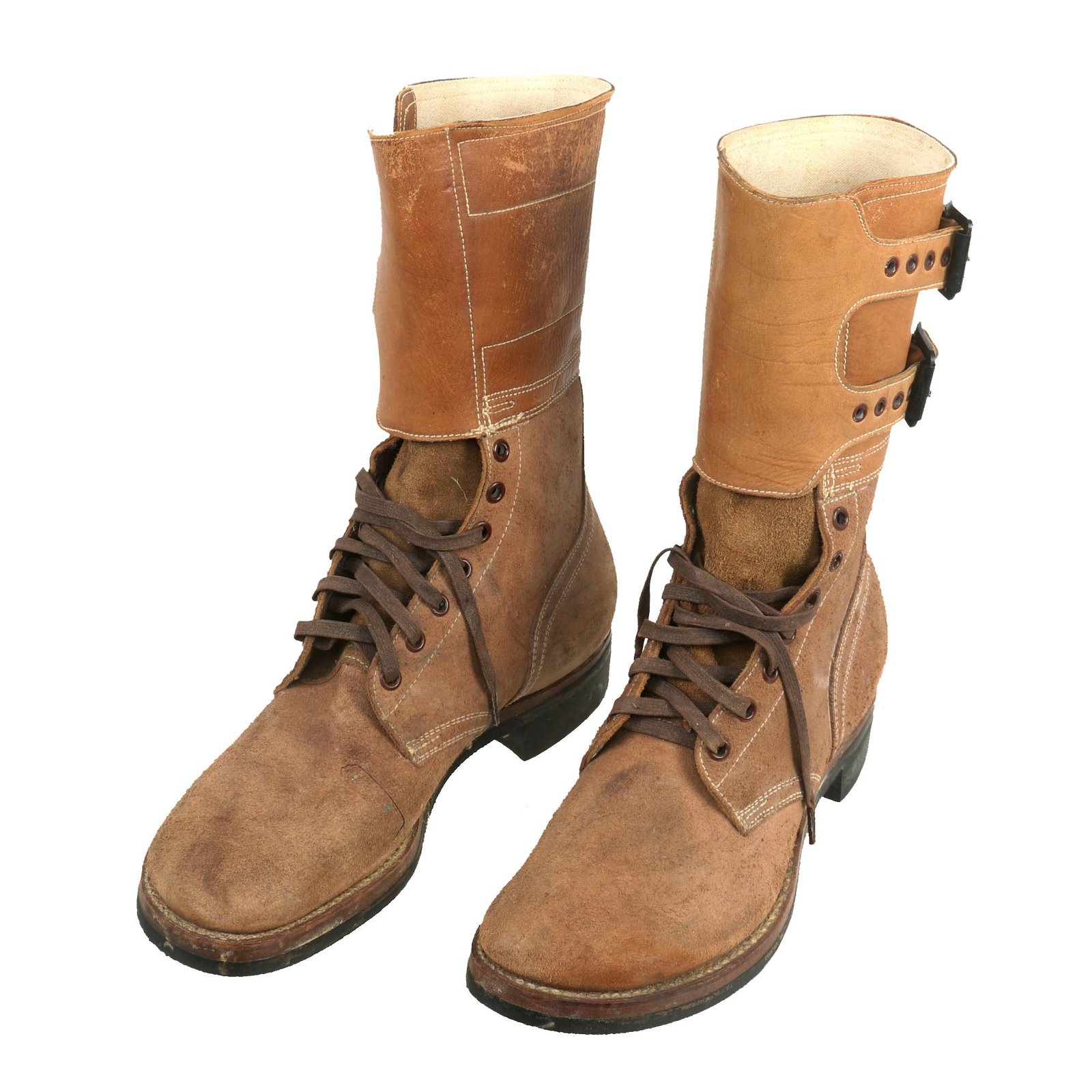 Buy Original U.S. WWII M1943 Double Buckle Combat Service Boots - Matched Size 8 - Dated 1945 | Original Firearms Antique For Sale