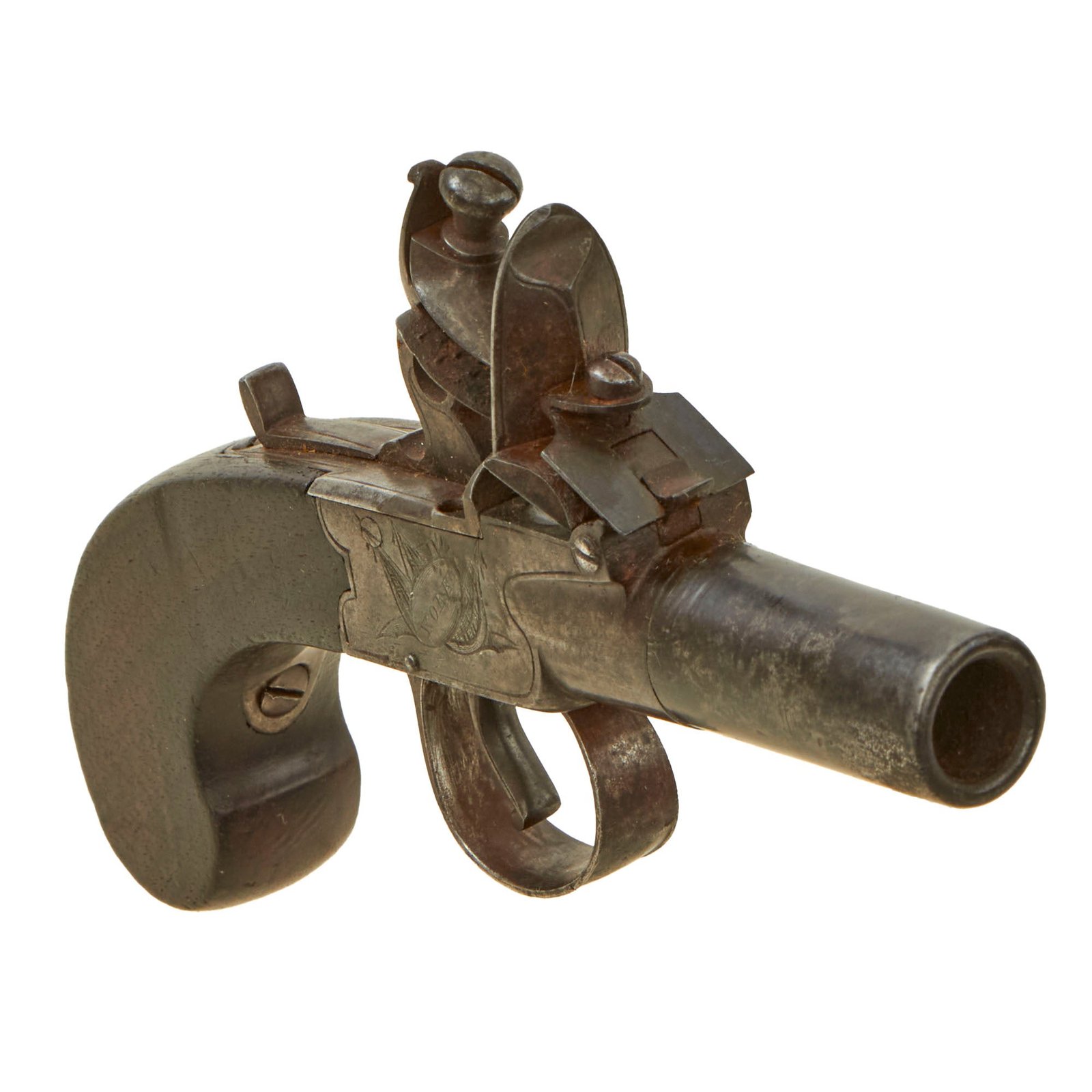 Buy Original 19th Century British Flintlock Boxlock Vest Pistol by Brunton of York - circa 1821 - 1830 | Original Firearms Antique For Sale
