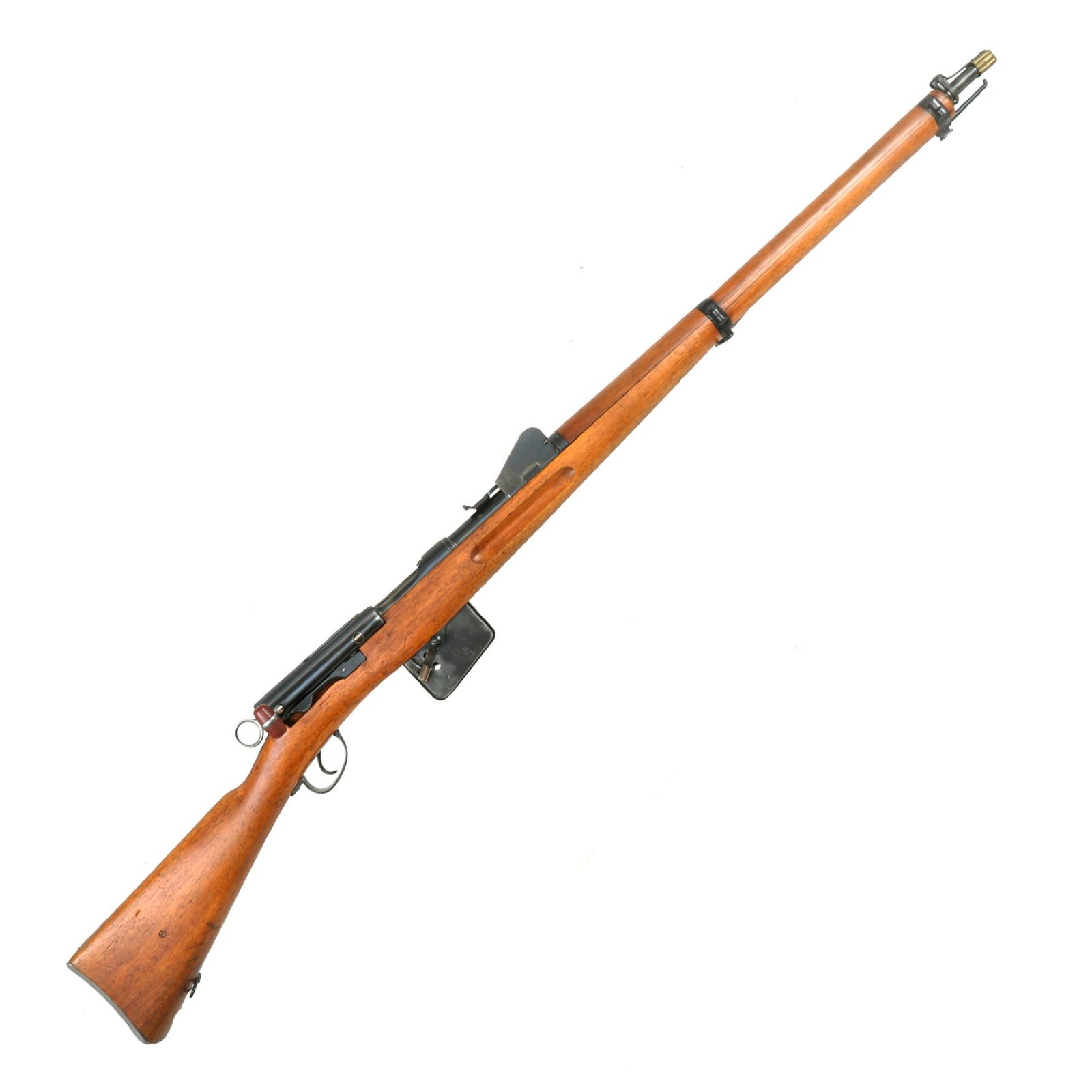 Buy Original Swiss First Model 1889 Schmidt-Rubin Magazine Infantry Rifle in Excellent Condition with Muzzle Cover - Matching Serial 152795 | Original Firearms Antique For Sale