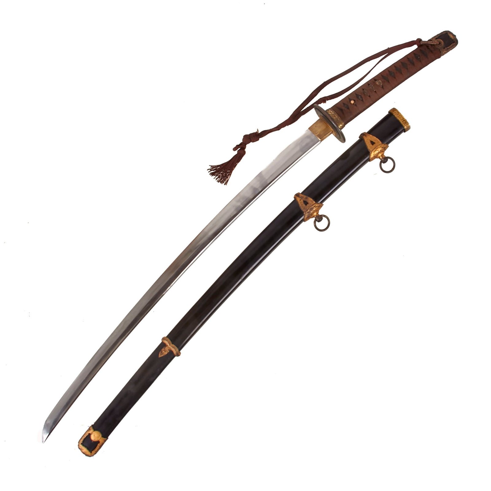 Buy Original WWII Japanese Navy Officer P1937 Kai-Gunto Handmade Katana Sword by KANENAMI with Scabbard and Tassel | Original Firearms Antique For Sale