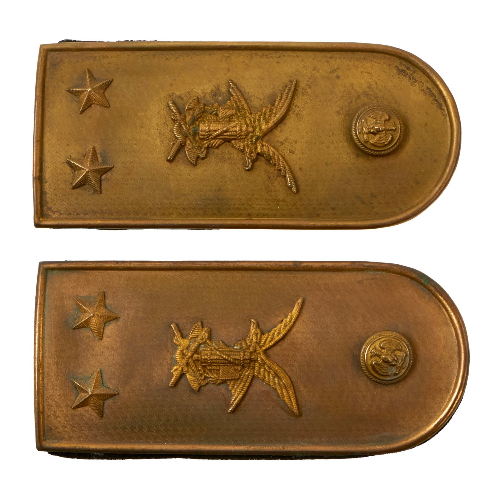 Buy Original Italian WWII M.V.S.N. Membership Gilt Shoulder Boards with Velvet Backing | Original Firearms Antique For Sale