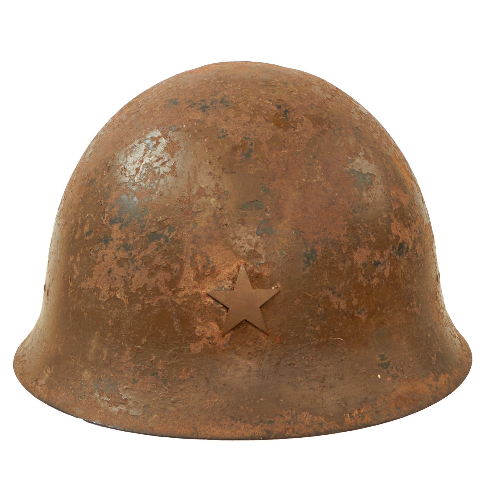 Buy Original Japanese WWII Battle-Damaged Type 90 Army Helmet with Relic Liner - Tetsubo | Original Firearms Antique For Sale