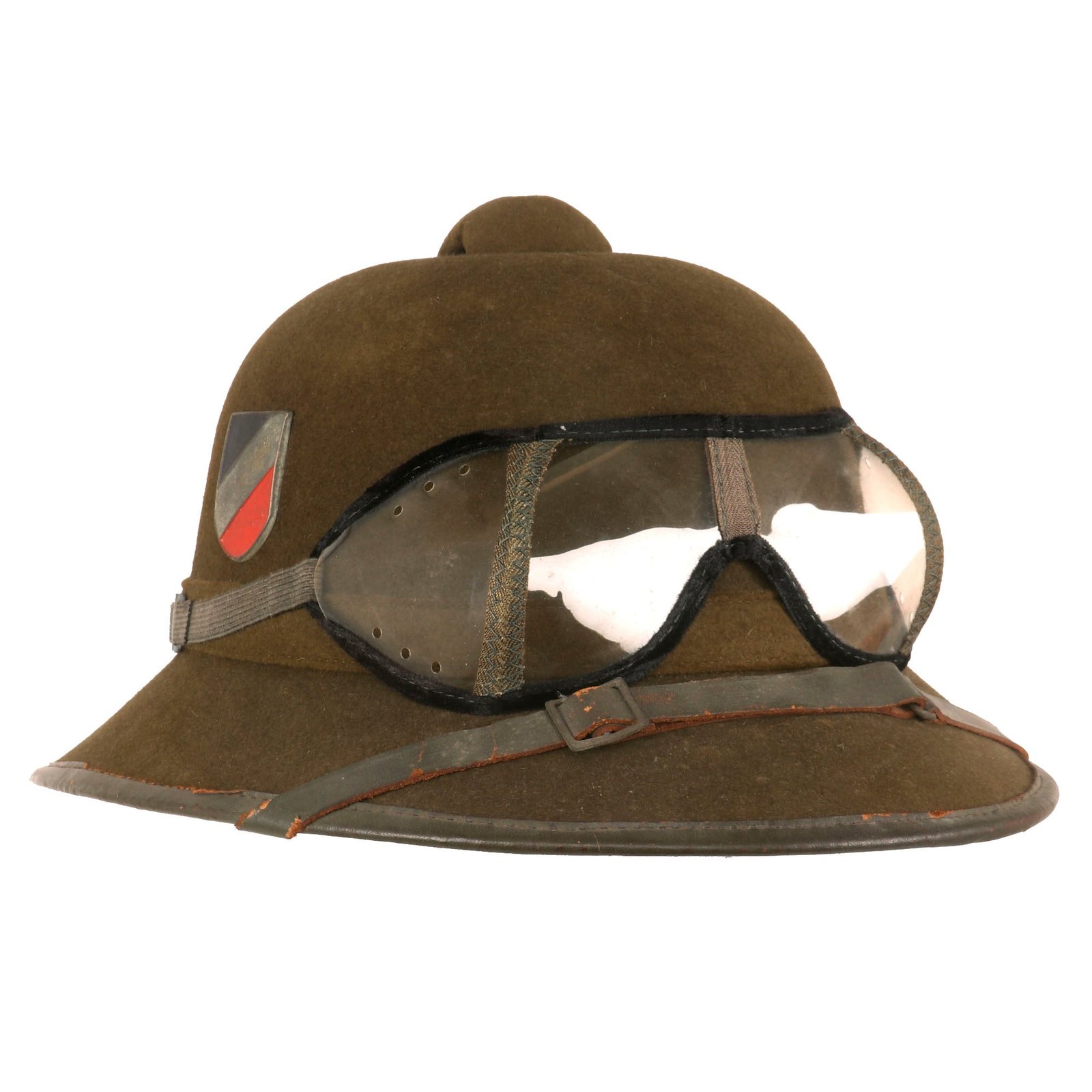 Buy Original German WWII 2nd Model Afrikakorps DAK Sun Helmet with Eye Shields - size 54 | Original Firearms Antique For Sale