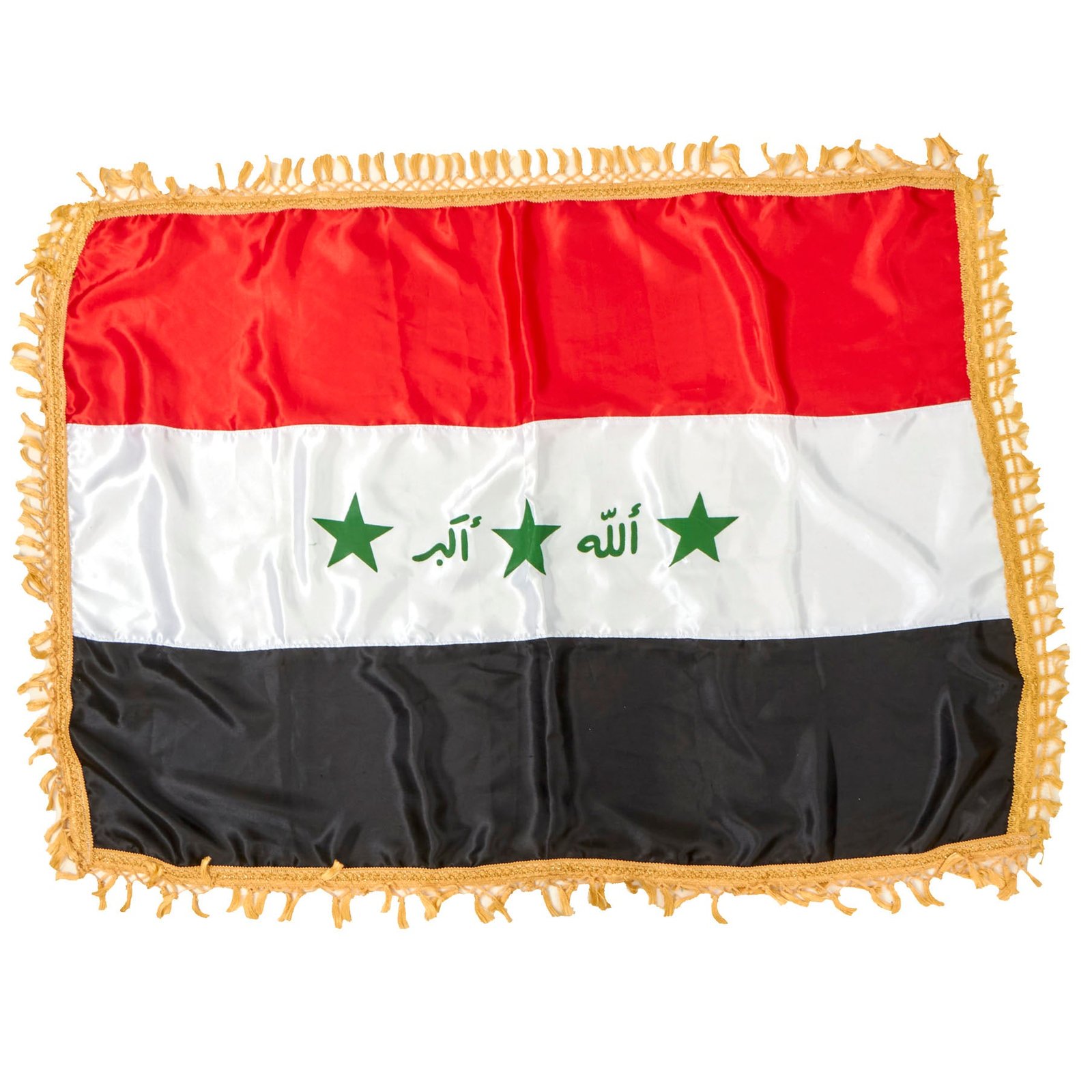 Buy Original Operation Iraqi Freedom Flag of Iraq With Gold Trim Border - 34 x 48” | Original Firearms Antique For Sale