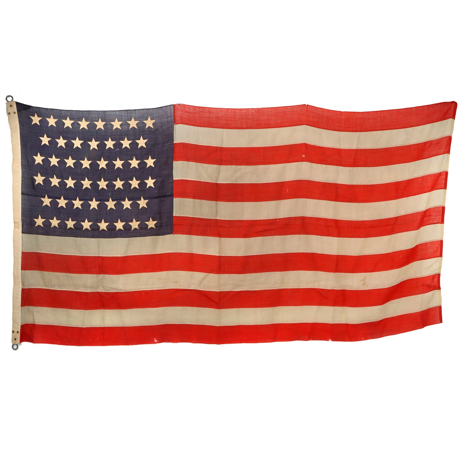 Original U.S. Pre-WWI 46 Star Multi-Piece Philadelphia Depot-Marked Cloth National Flag by M.G. Copeland of Washington, D.C. - 54 x 96”