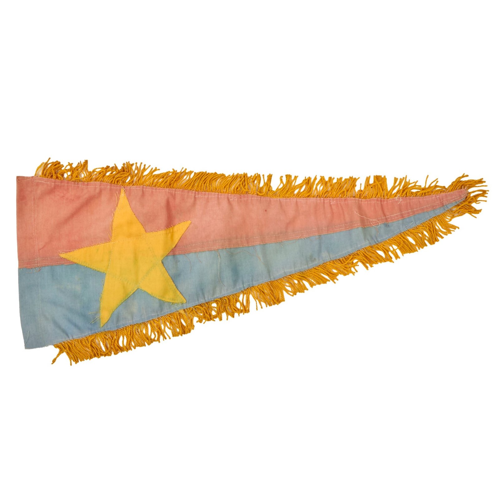 Buy Original Vietnam War North Vietnamese Army Pennant Flag with Fringe - Viet Cong - 10" x 27” | Original Firearms Antique For Sale