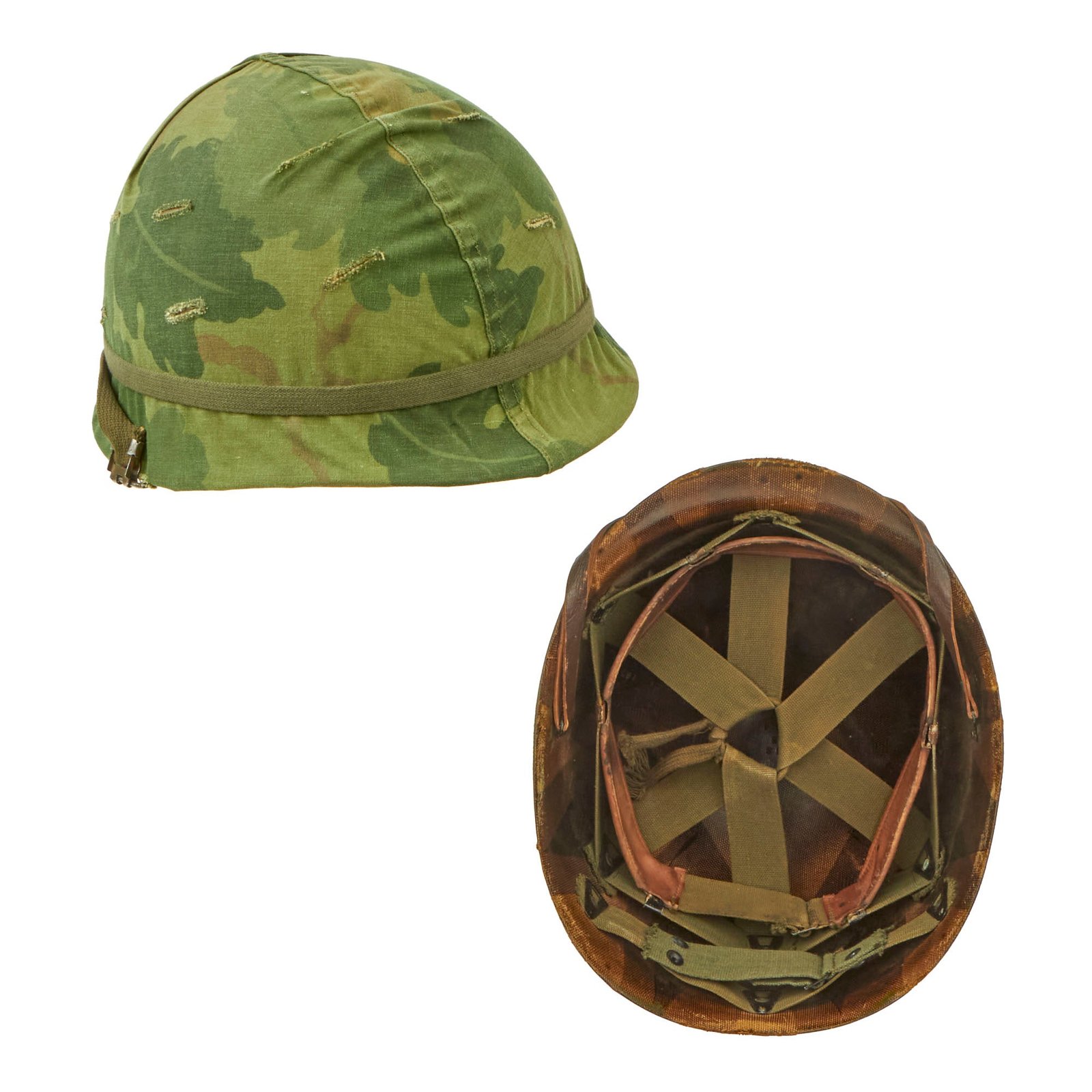 Buy Original U.S. Vietnam War M1 Helmet with Camouflage Cover and Liner | Original Firearms Antique For Sale