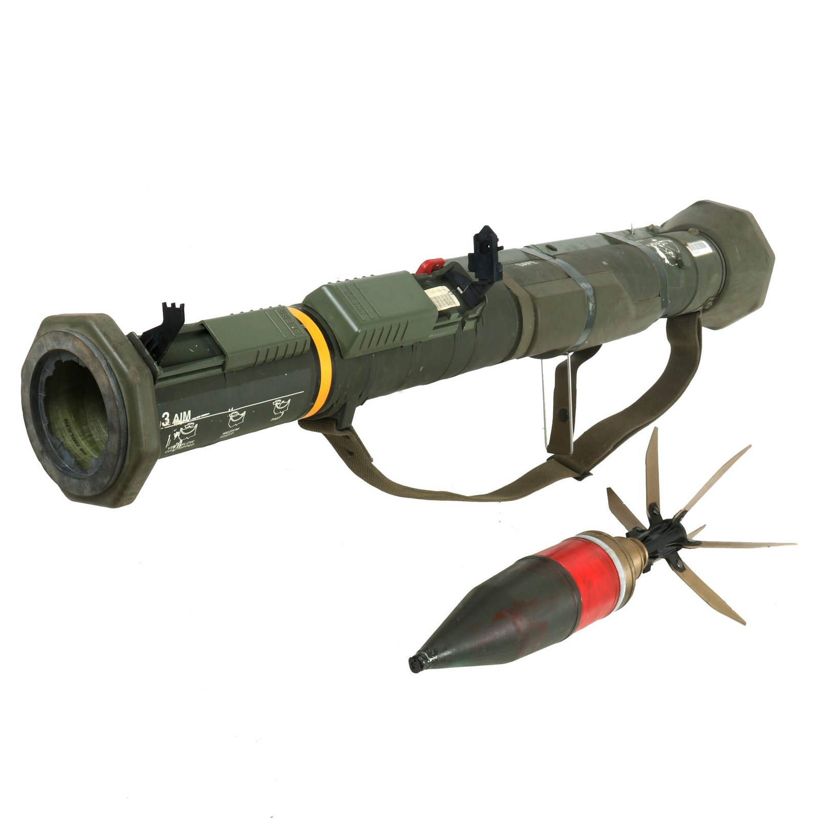 Buy Original U.S. M163 AT-4 Recoilless Smoothbore 84mm Anti-Tank Launcher with Replica Projectile and Sling - Inert | Original Firearms Antique For Sale