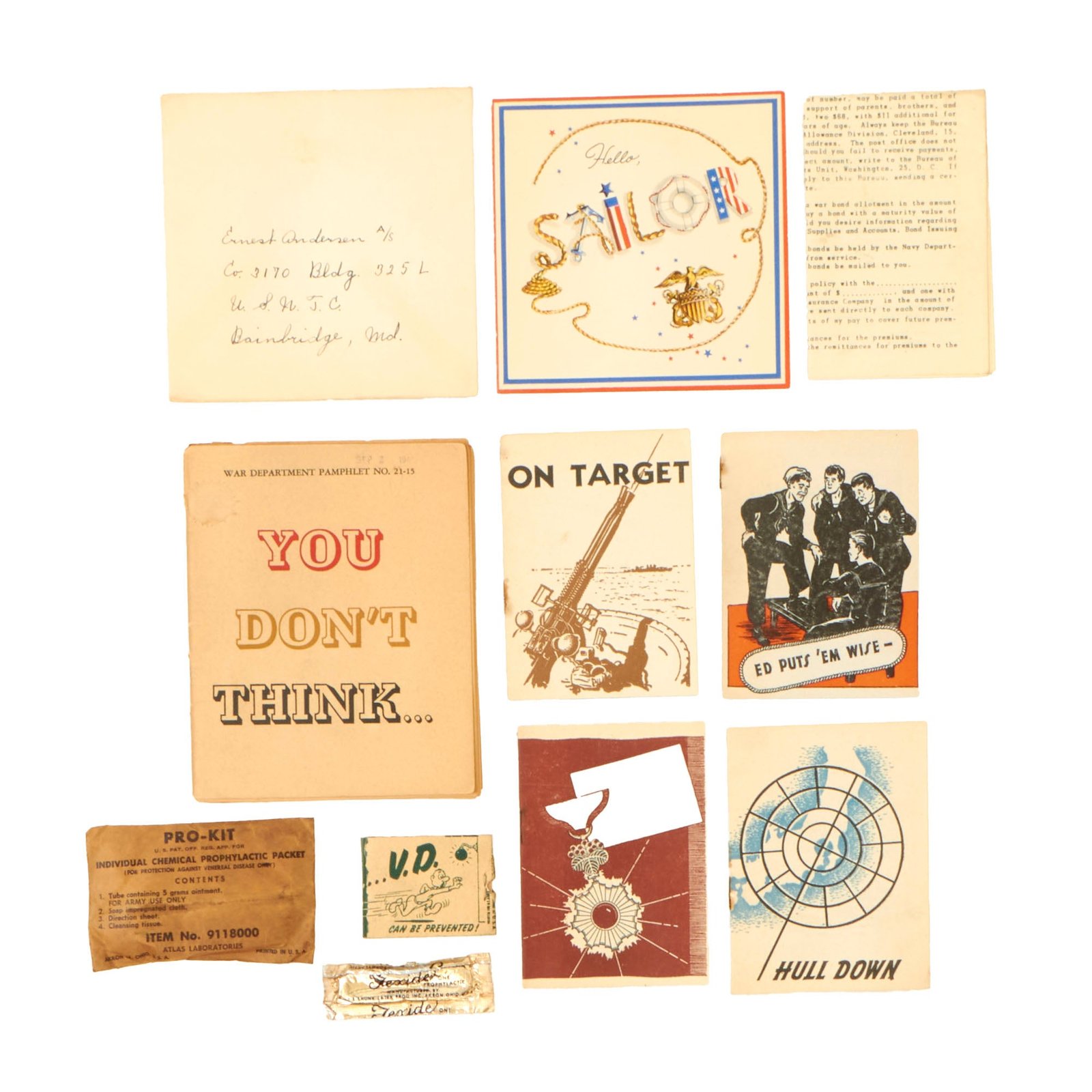 Buy Original U.S. WWII U.S. Military Sex Education Prophylactic Packet With Venereal Disease “Awareness” Pamphlets & Matchbook - Mature Content | Original Firearms Antique For Sale