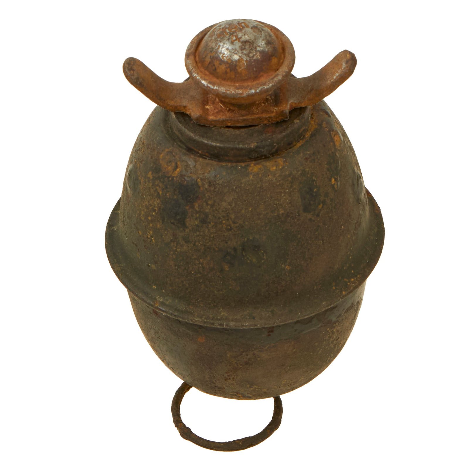 Buy Original German WWII M-39 Egg Hand Grenade With Loose 1944 Dated Fuze by Paul Liebner of Luckenwalde - Inert Eierhandgranate | Original Firearms Antique For Sale