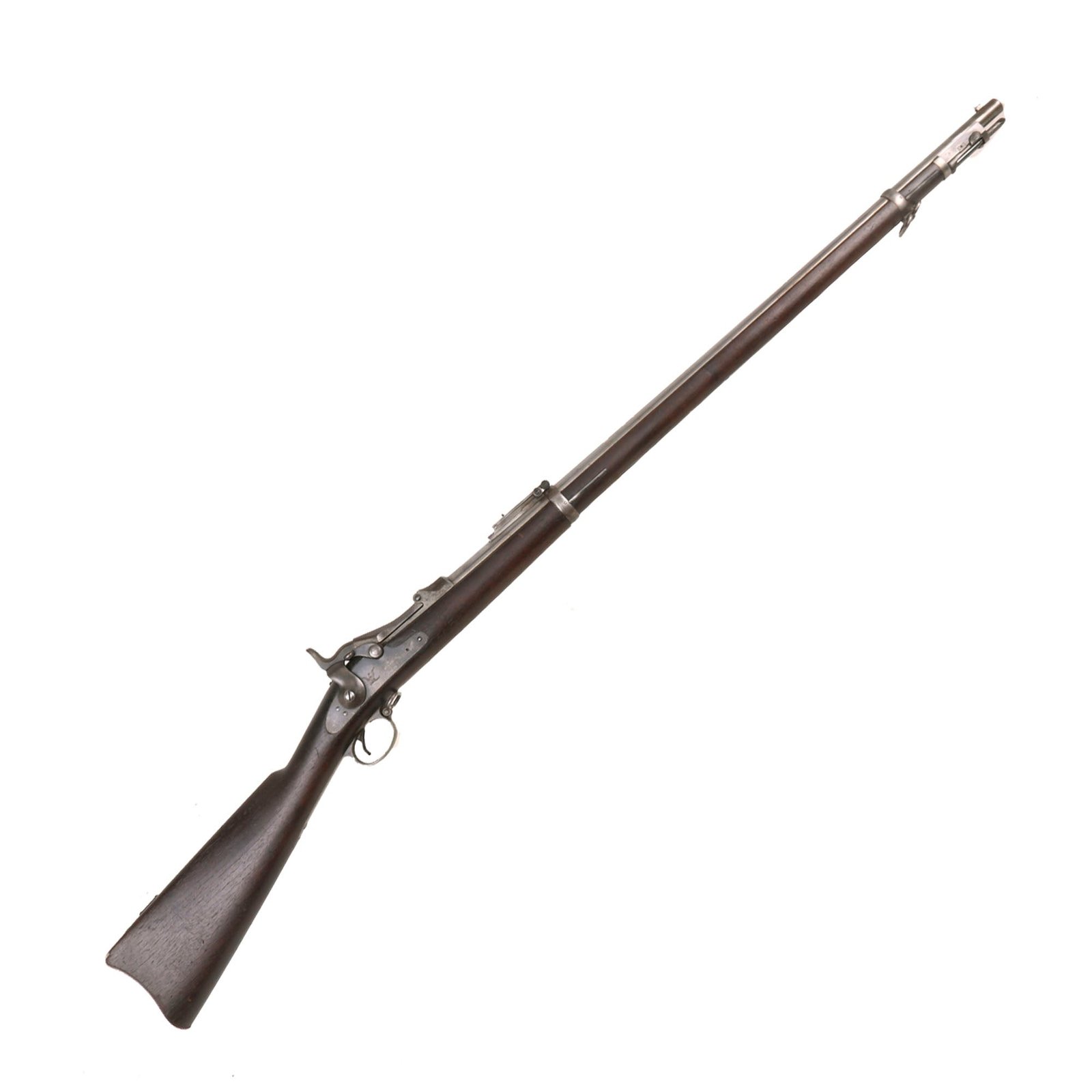 Buy Original U.S. Springfield Trapdoor Model 1884 / 1888 Round Rod Bayonet Rifle made in 1891 with Unit Marking - Serial 506515 | Original Firearms Antique For Sale