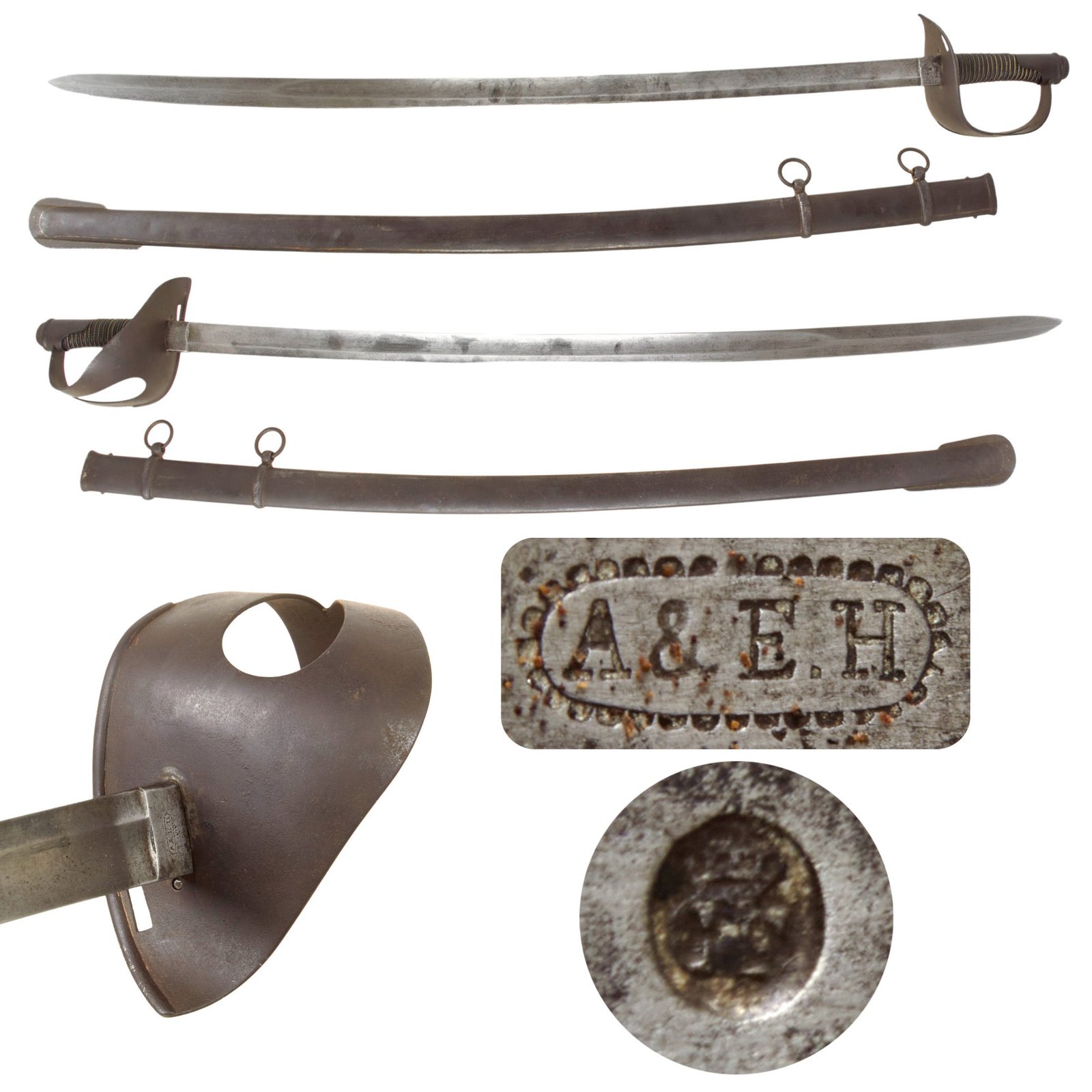 Original Italian Modello 1860 Heavy Cavalry Saber by A.&E. Holler of Solingen with Scabbard - Mahdist War Era