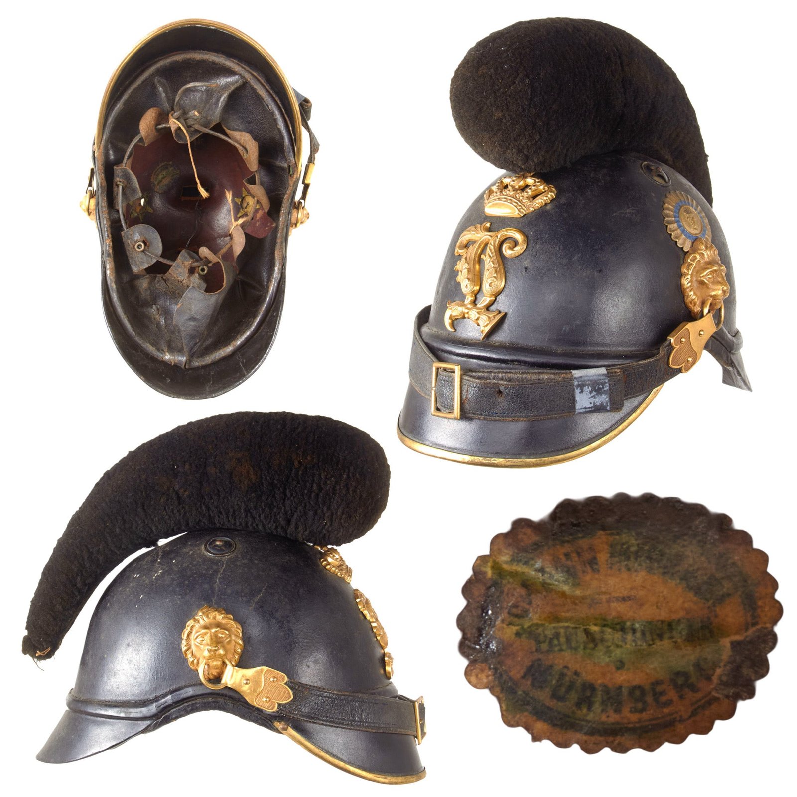 Original 19th Century Bavarian Raupenhelm Cavalry Helmet from the Reign of "Mad King" Ludwig II