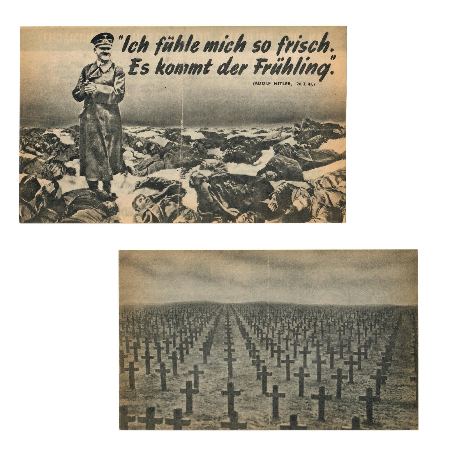Original U.S. Propaganda Leaflets Dropped on German Soldiers - Set of Two
