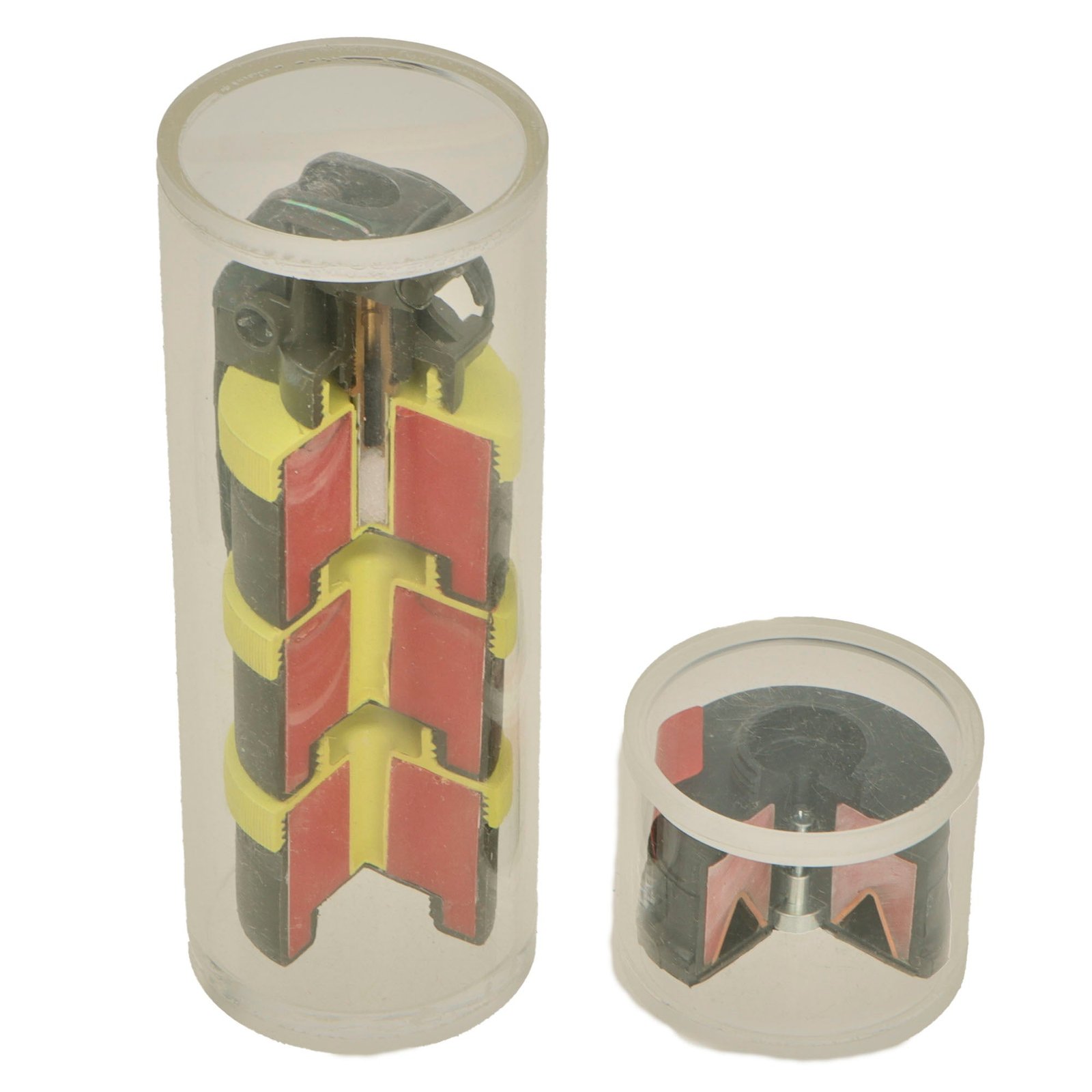 Original German GWOT Inert Rheinmetall Tryckhandgranat 09 Cutaway in Factory Acrylic Display Tube with Spare Stacker in Display Tube