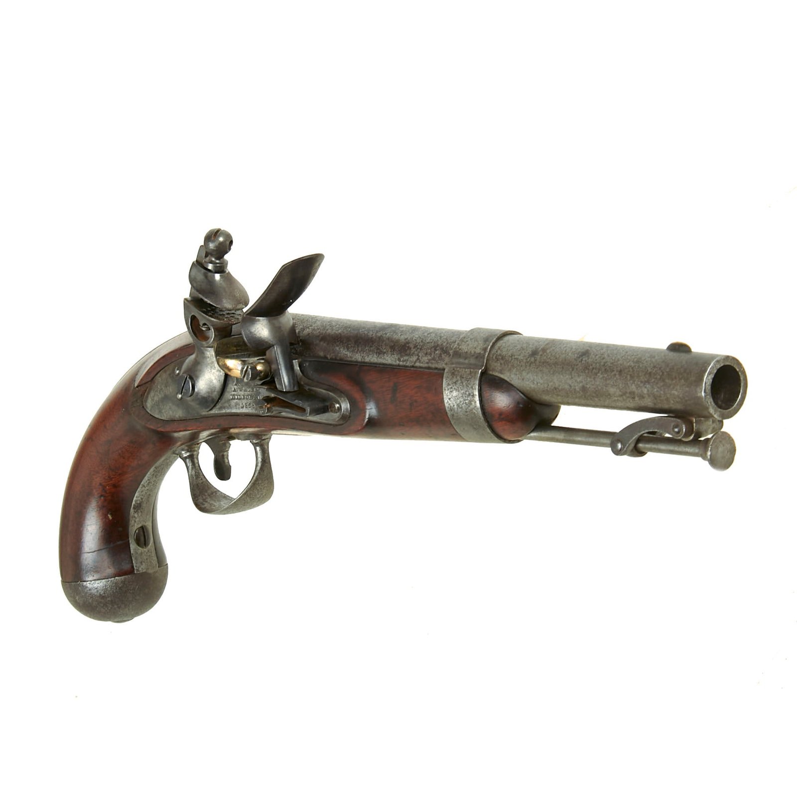 Buy Original U.S. Model 1836 Flintlock Cavalry Pistol by Asa Waters of Milbury Massachusetts - Unaltered - Dated 1838 | Original Firearms Antique For Sale