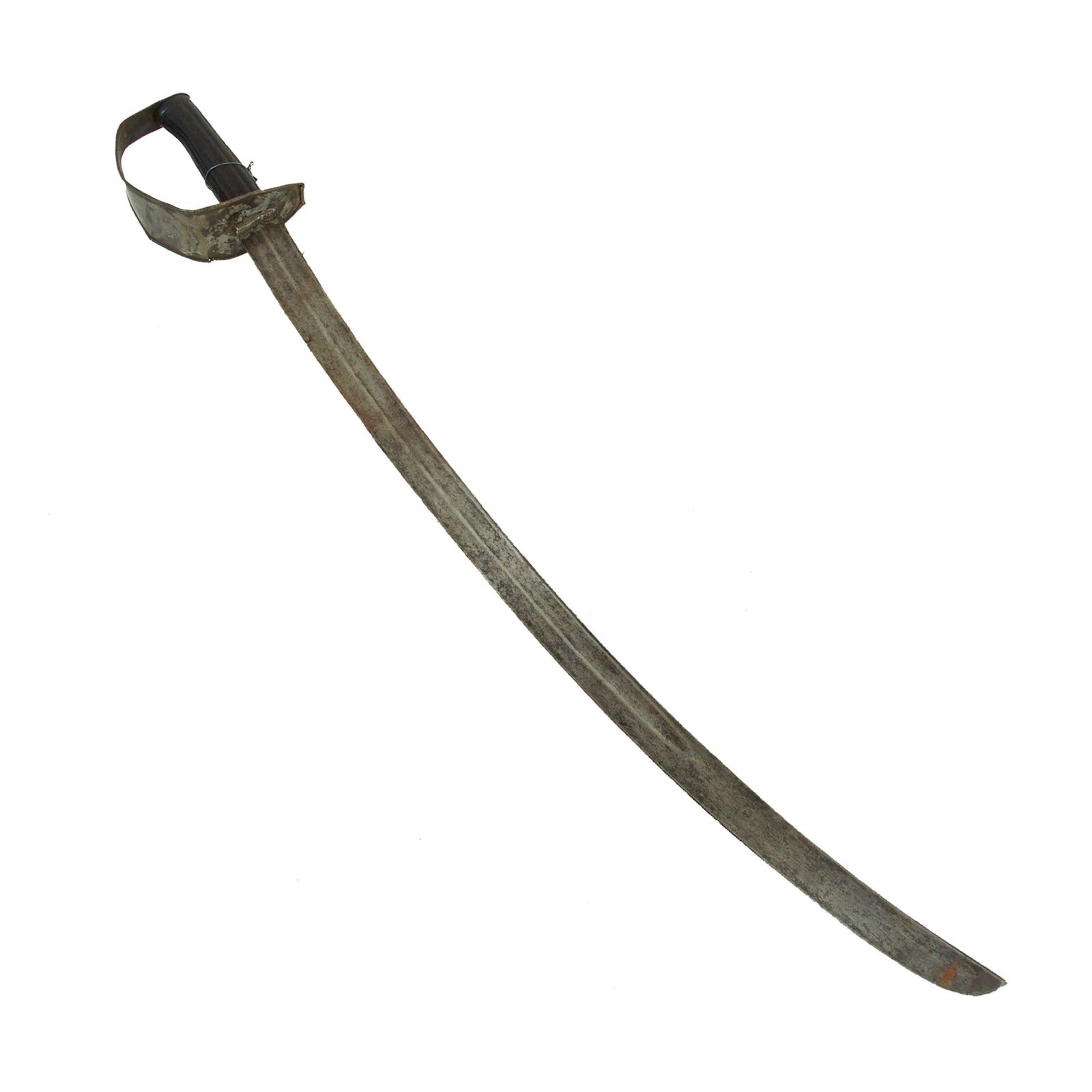 Buy Original U.S. American Revolutionary War Period Dragoon Saber with Iron Handle & Tin D-Guard - Sun, Moon, & Star Marked Blade | Original Firearms Antique For Sale